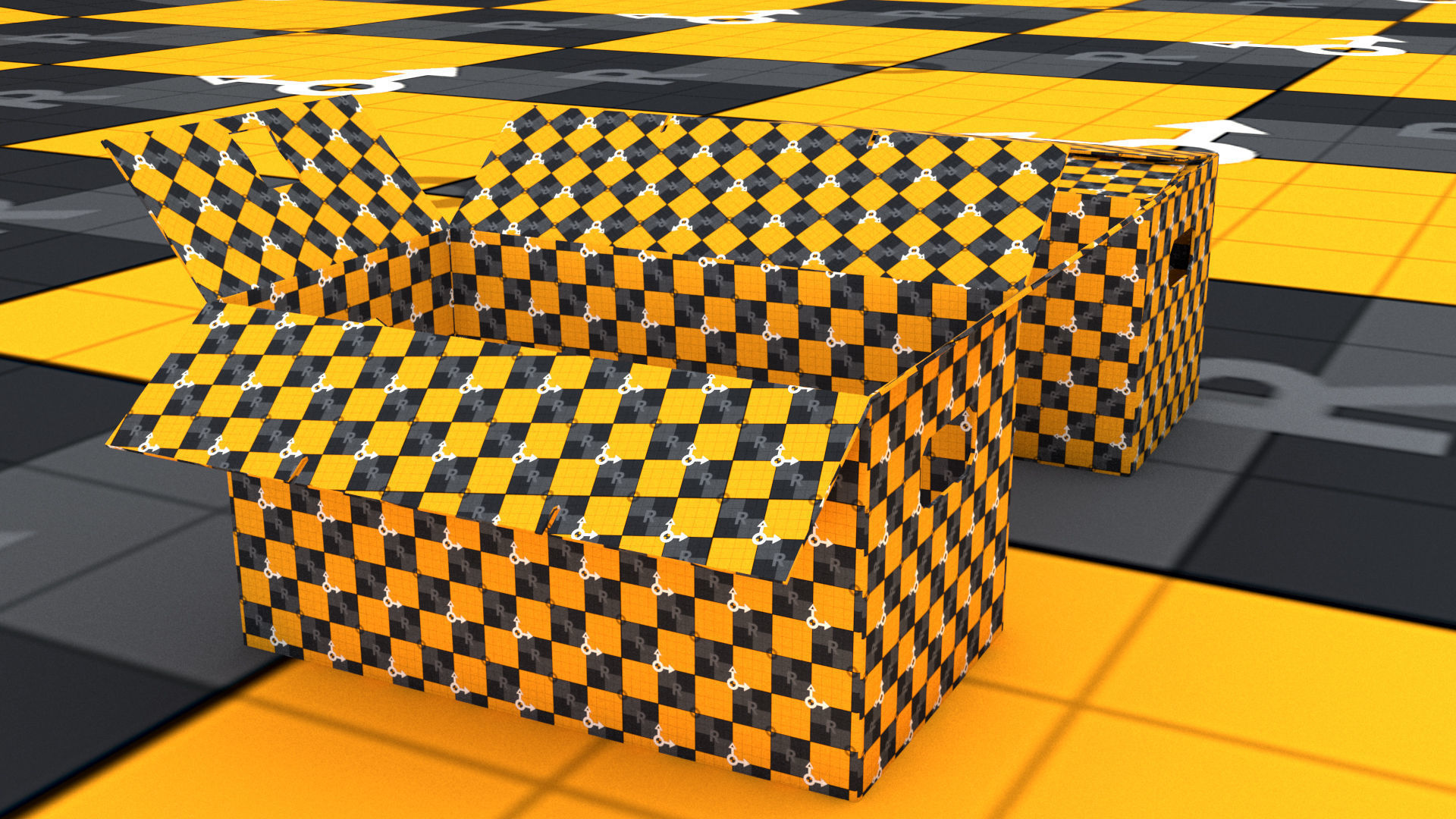 laos Cardboard Boxes 3D model_7