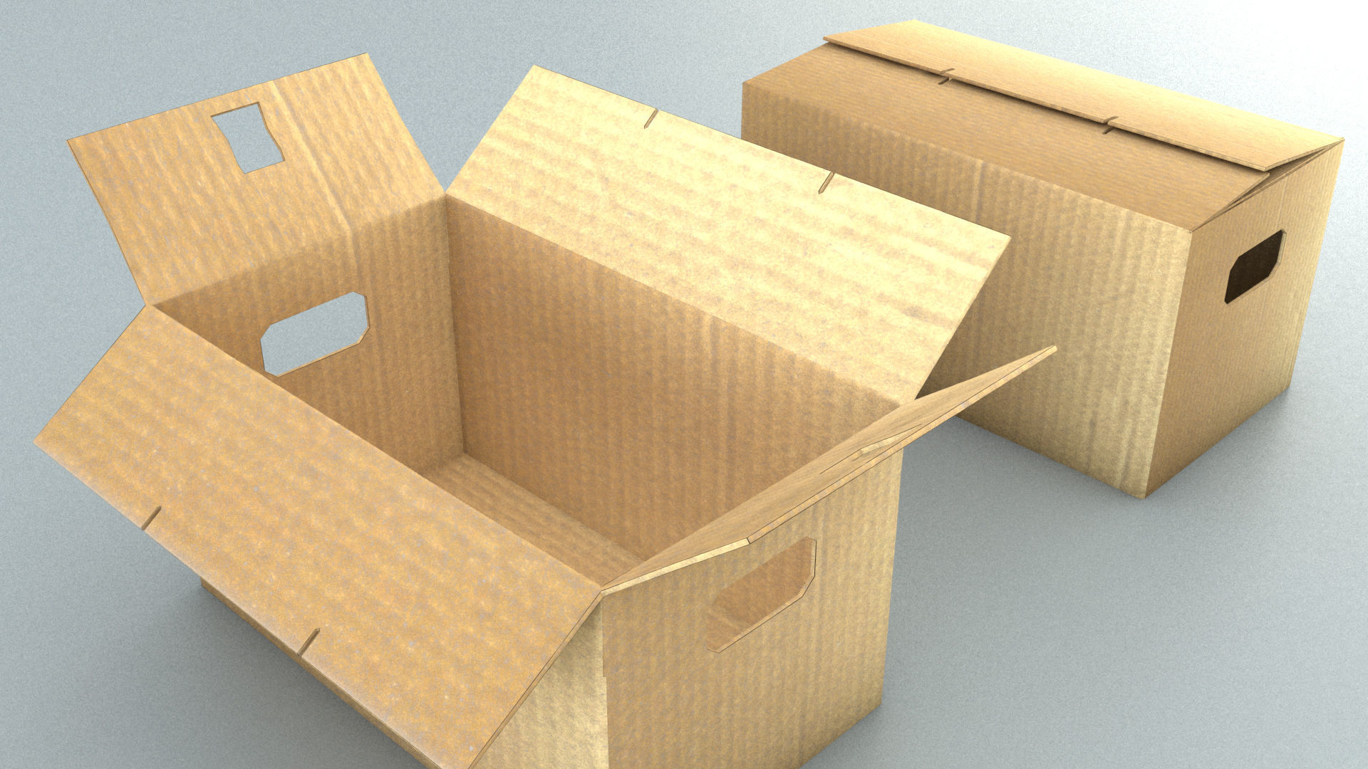 laos Cardboard Boxes 3D model_5