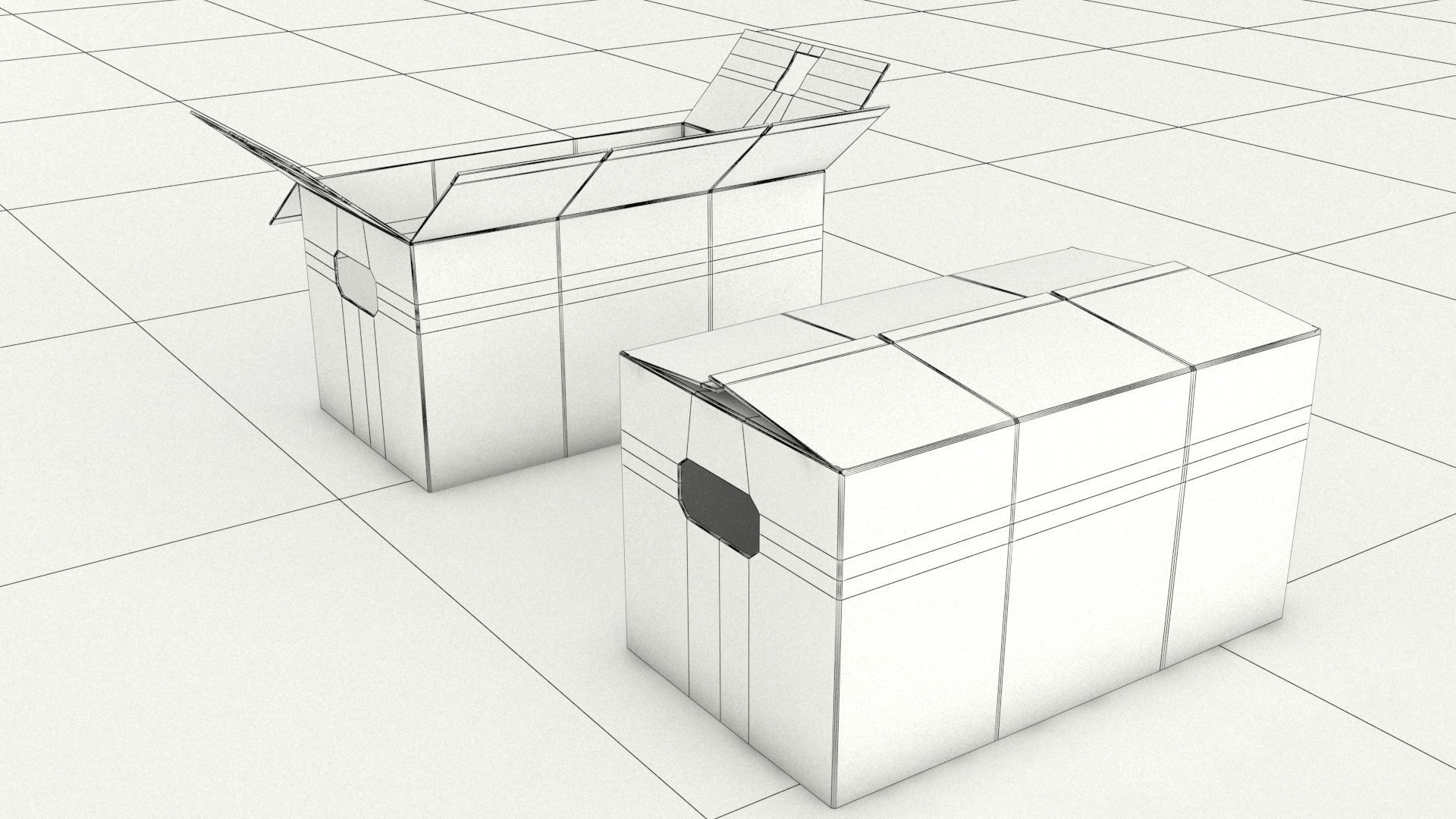 laos Cardboard Boxes 3D model_14