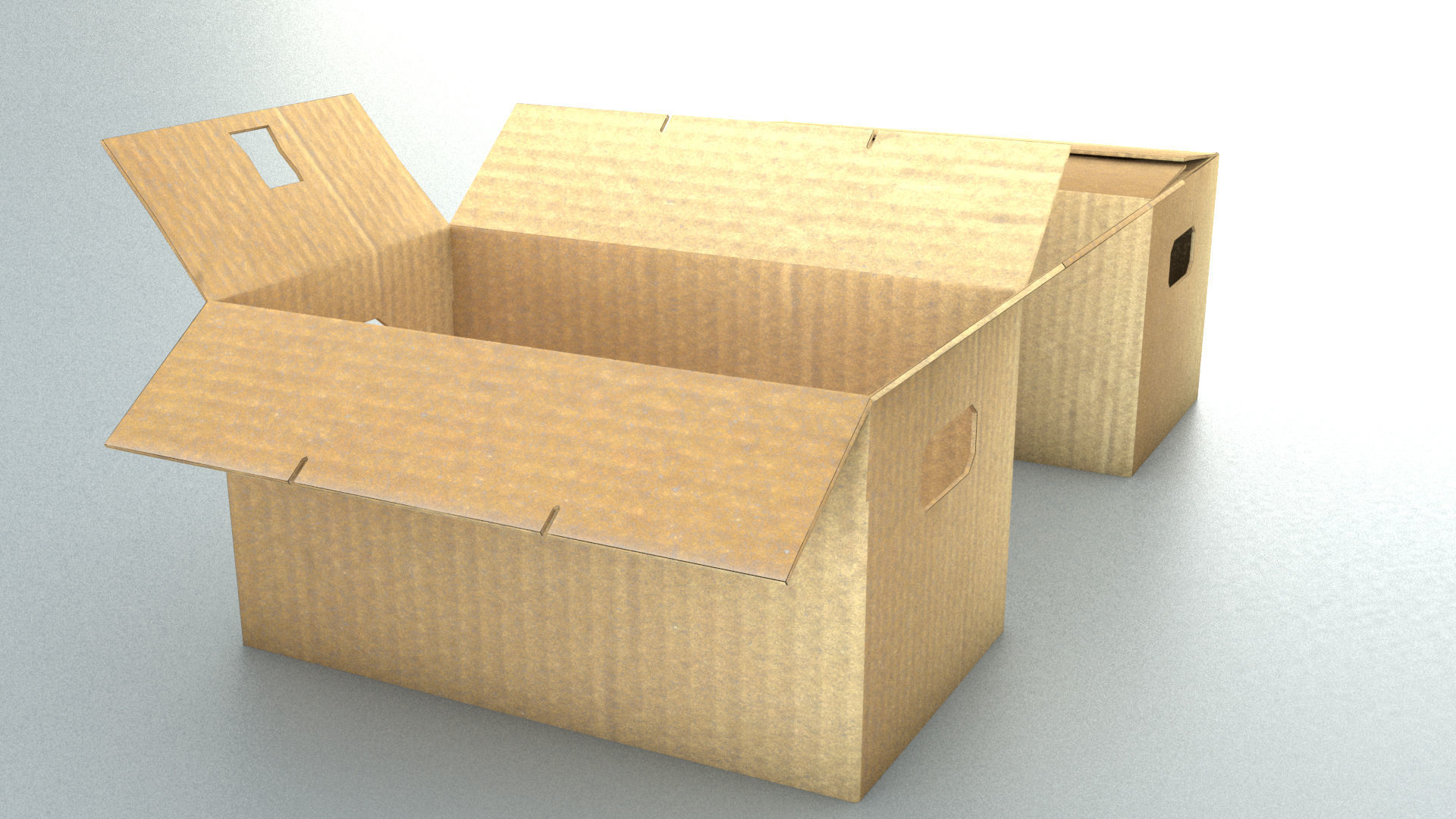 laos Cardboard Boxes 3D model_2