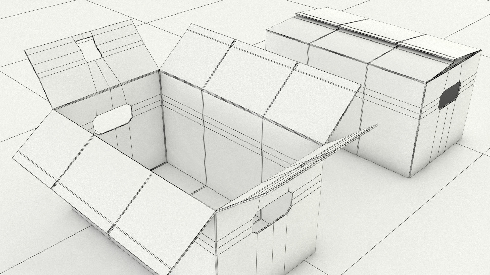 laos Cardboard Boxes 3D model_16