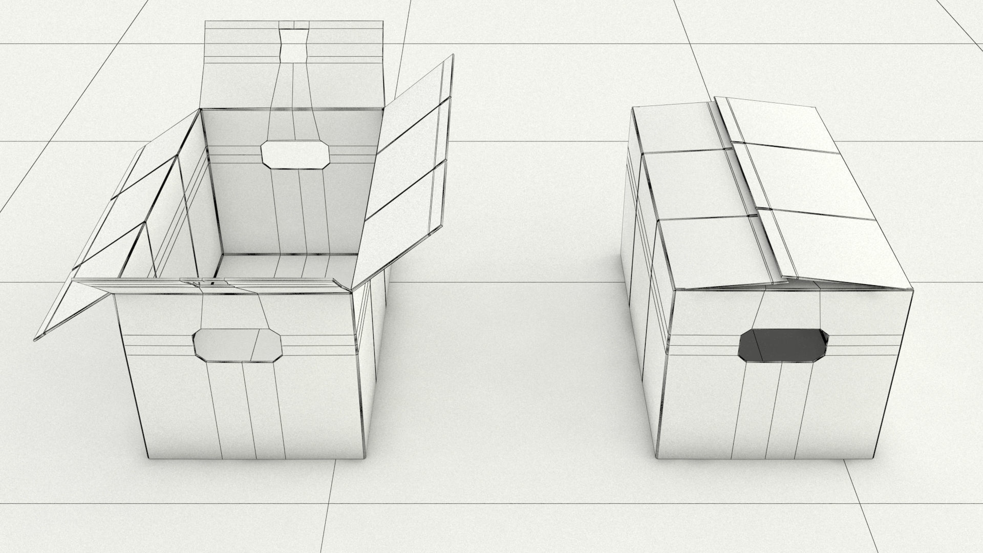 laos Cardboard Boxes 3D model_15