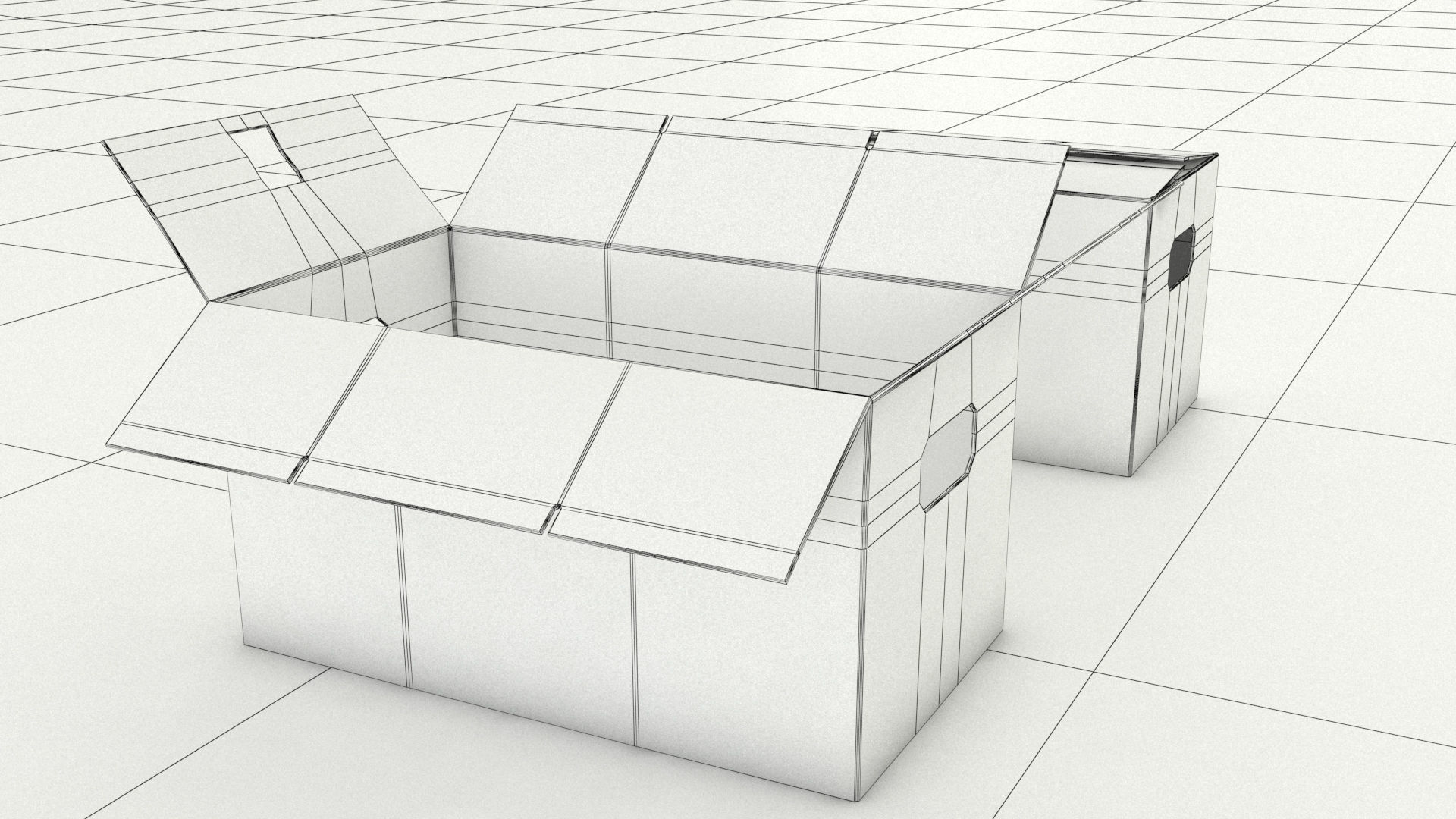 laos Cardboard Boxes 3D model_13