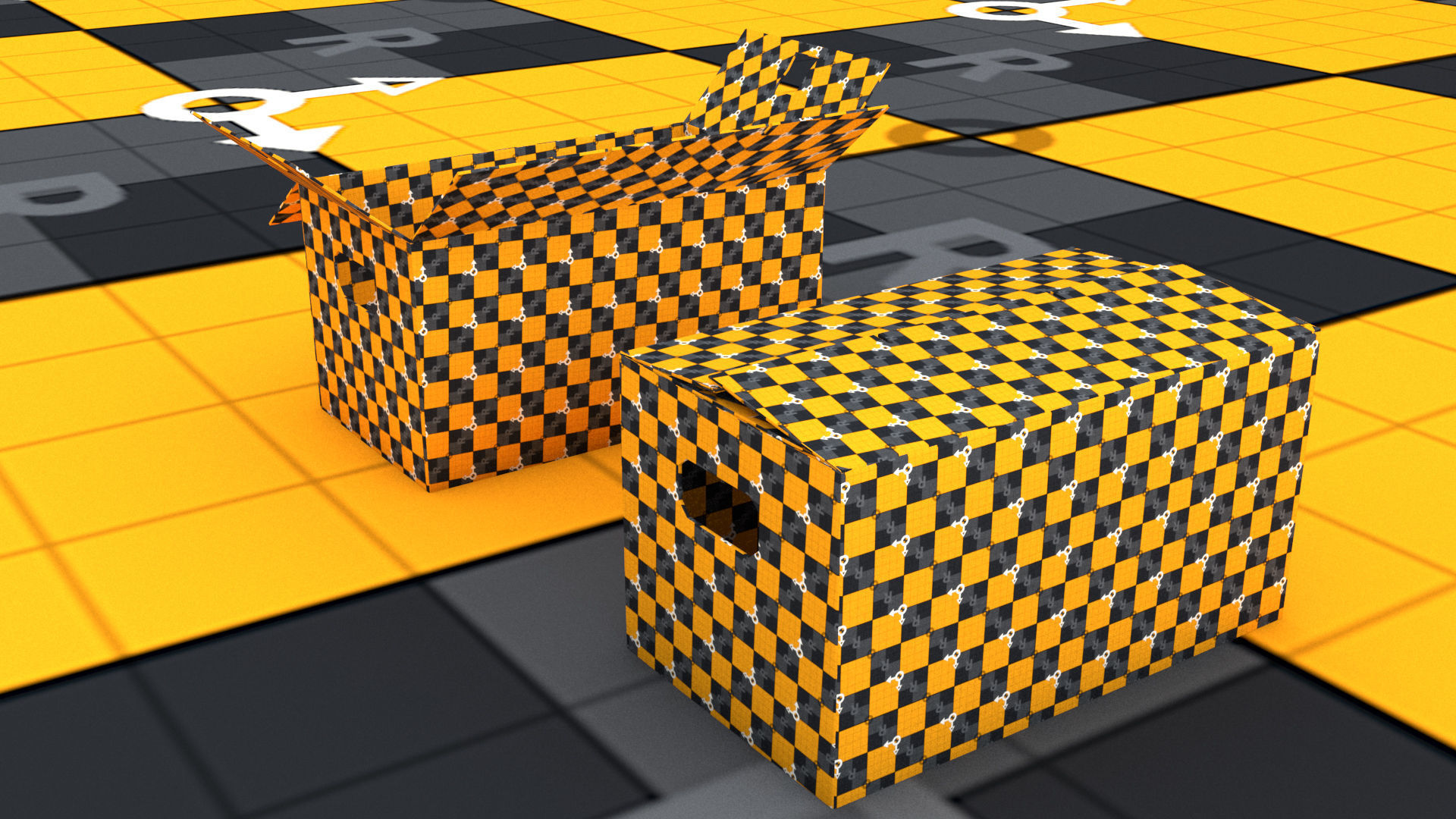 laos Cardboard Boxes 3D model_8