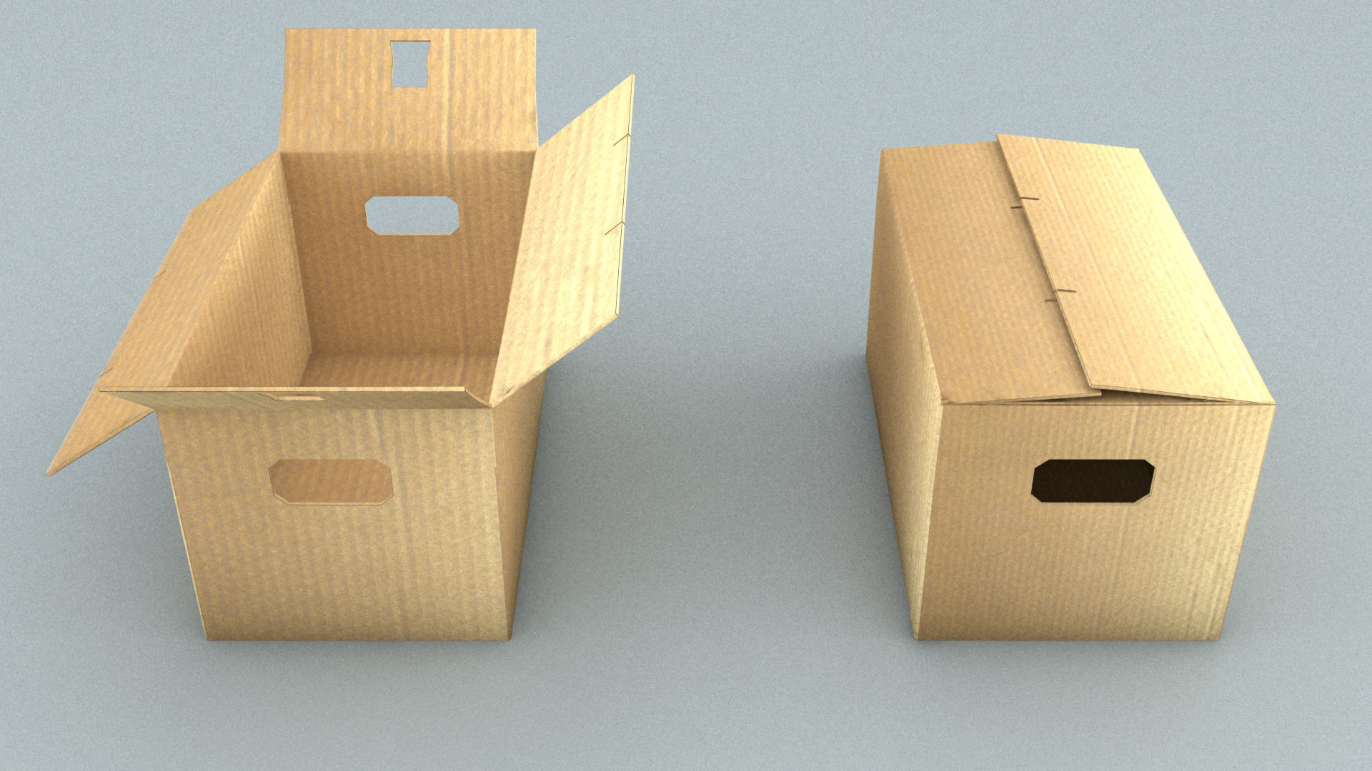 laos Cardboard Boxes 3D model_4