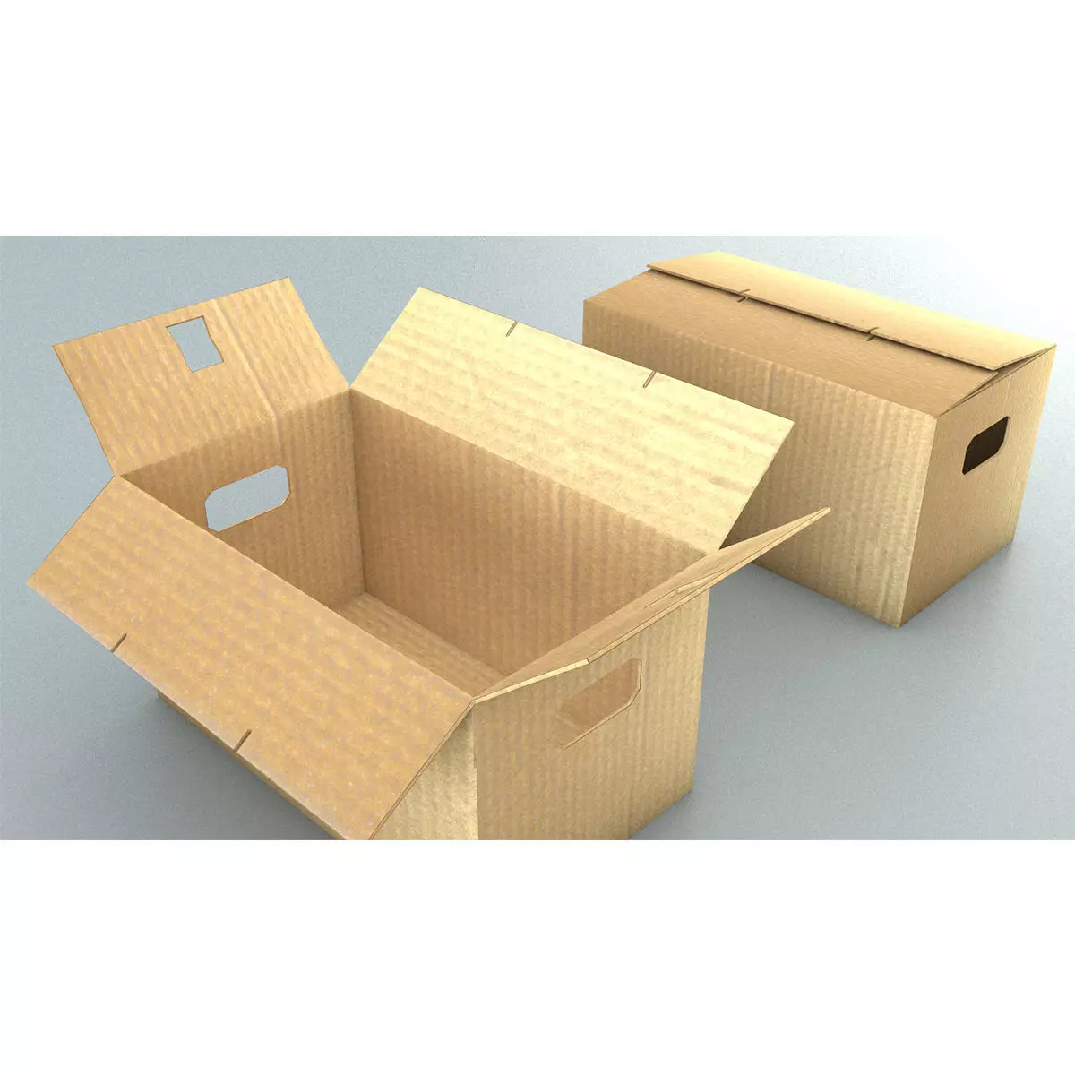 laos Cardboard Boxes 3D model_0