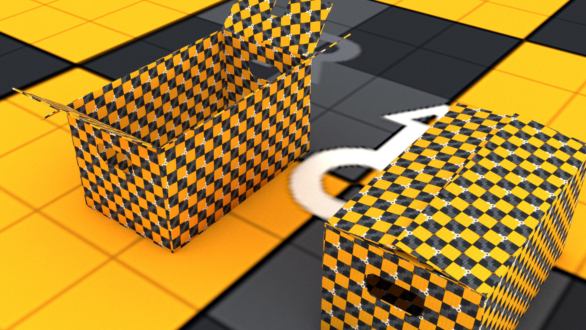 laos Cardboard Boxes 3D model_11