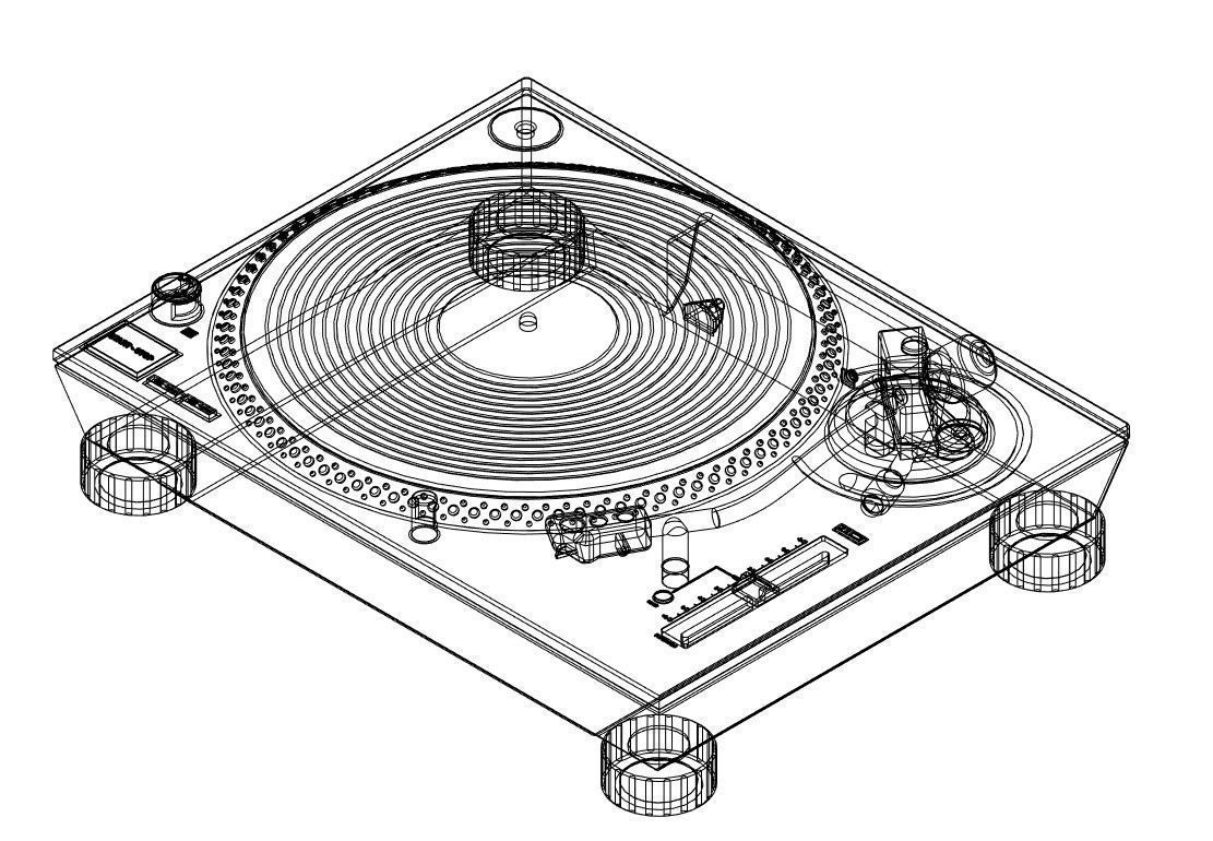 Turntable DJ SL-1200 MK7 3D print model_8