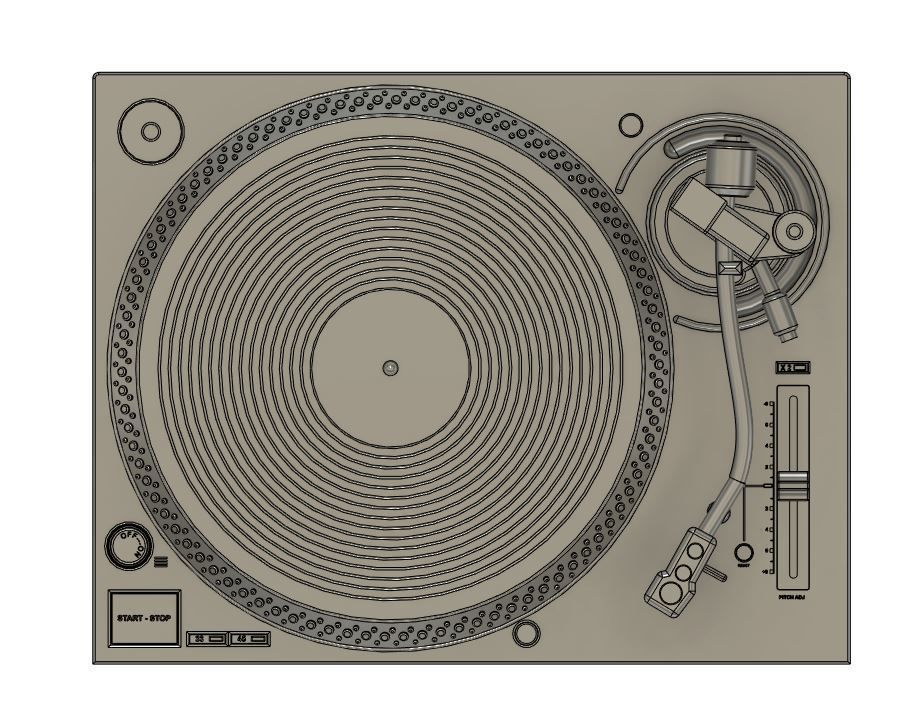 Turntable DJ SL-1200 MK7 3D print model_7
