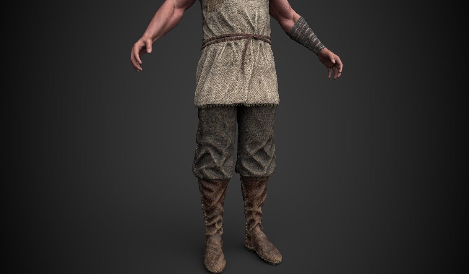 Farmer 1  Low-poly 3D model_4