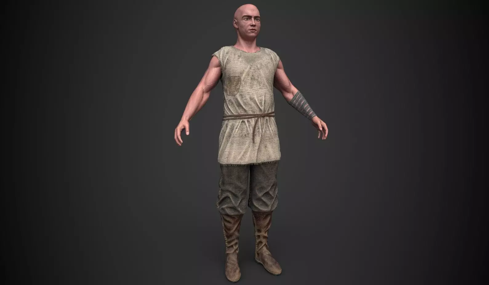 Farmer 1  Low-poly 3D model_0