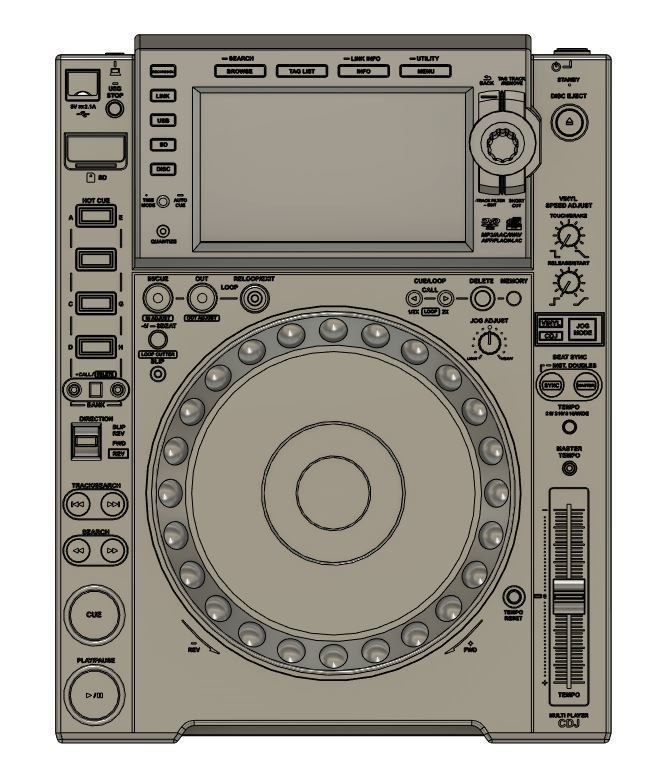CDJ nexus dj media player 3D print model_4