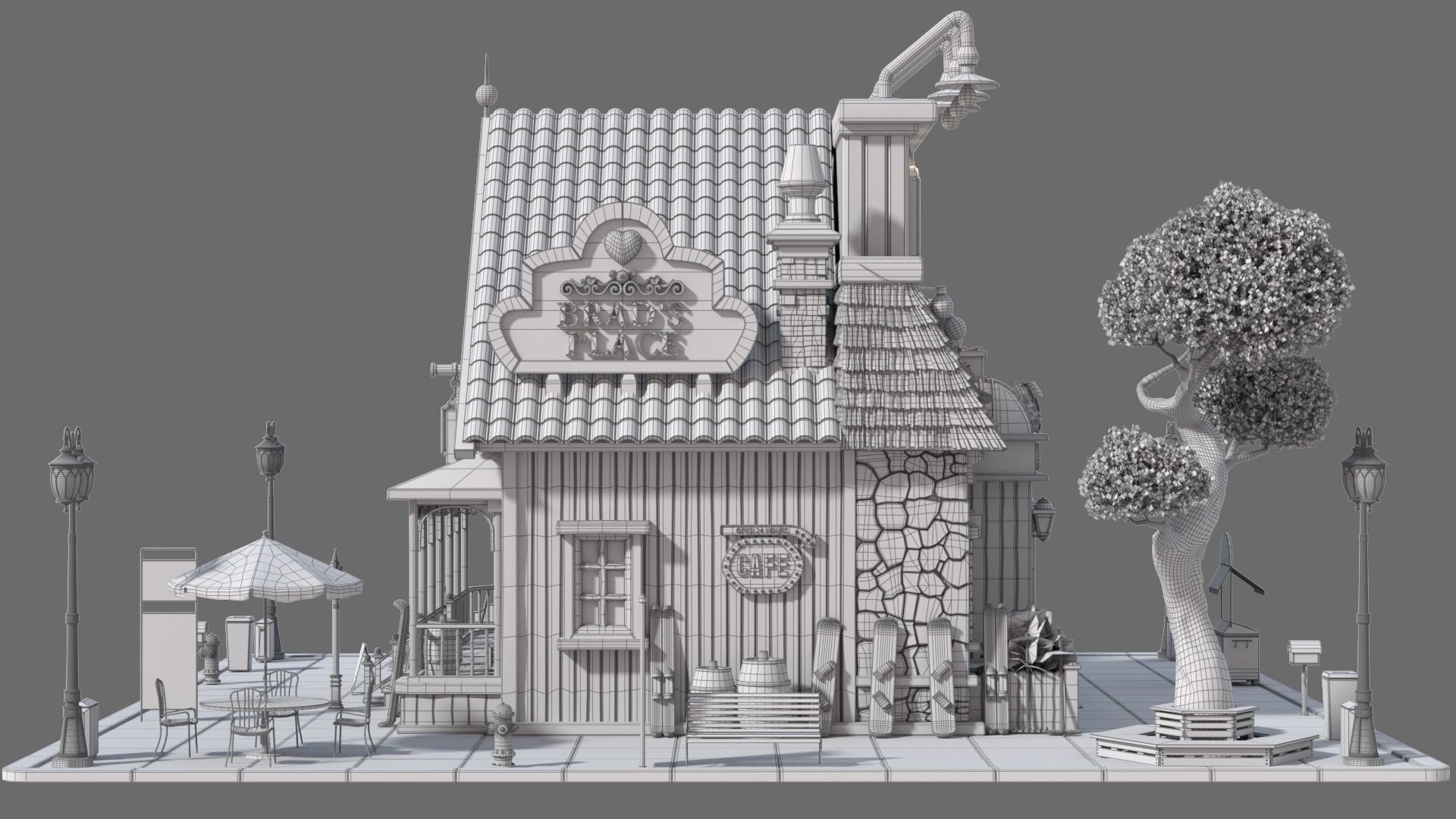 Cartoon House 22 3D model_16