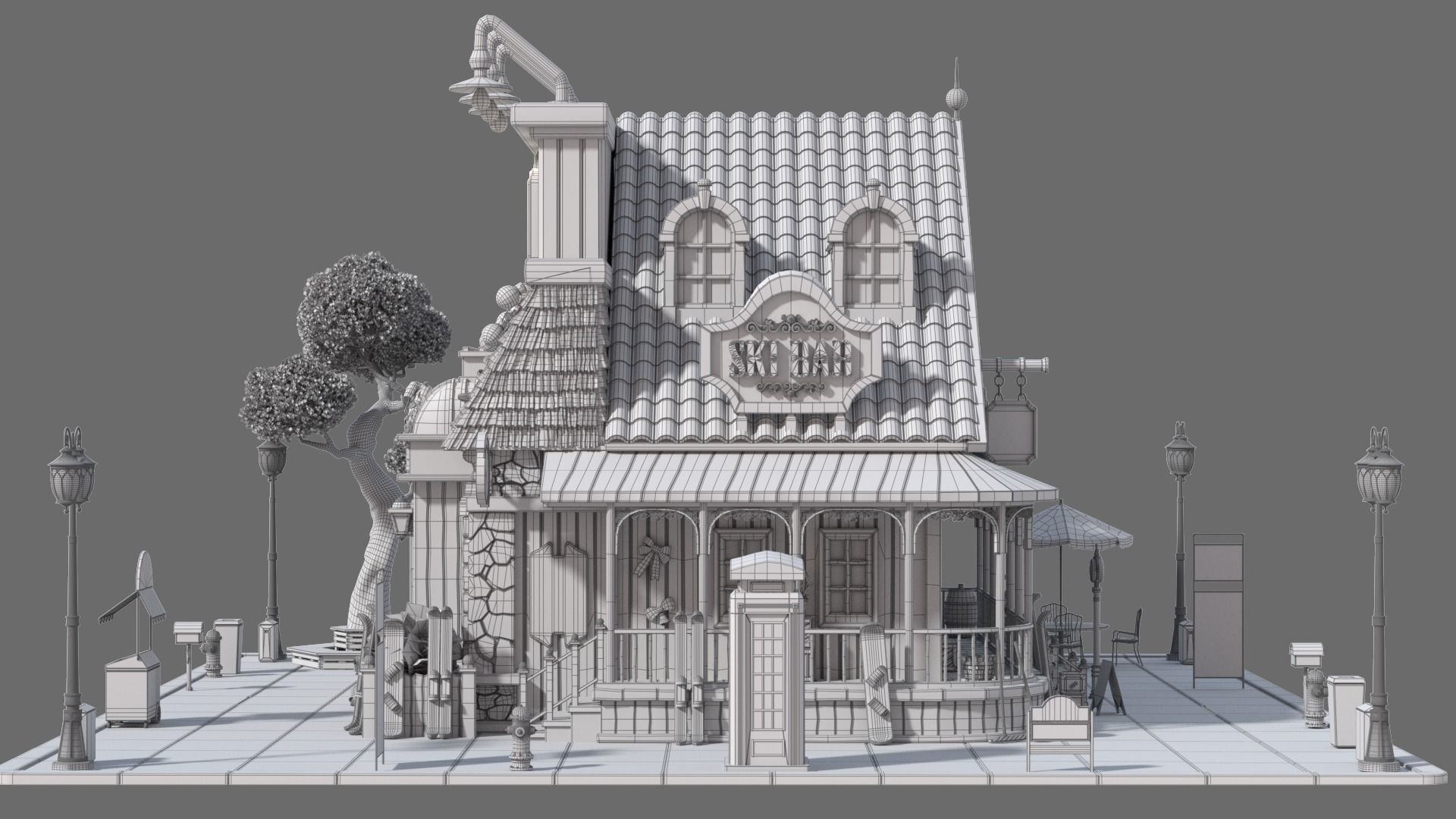 Cartoon House 22 3D model_12