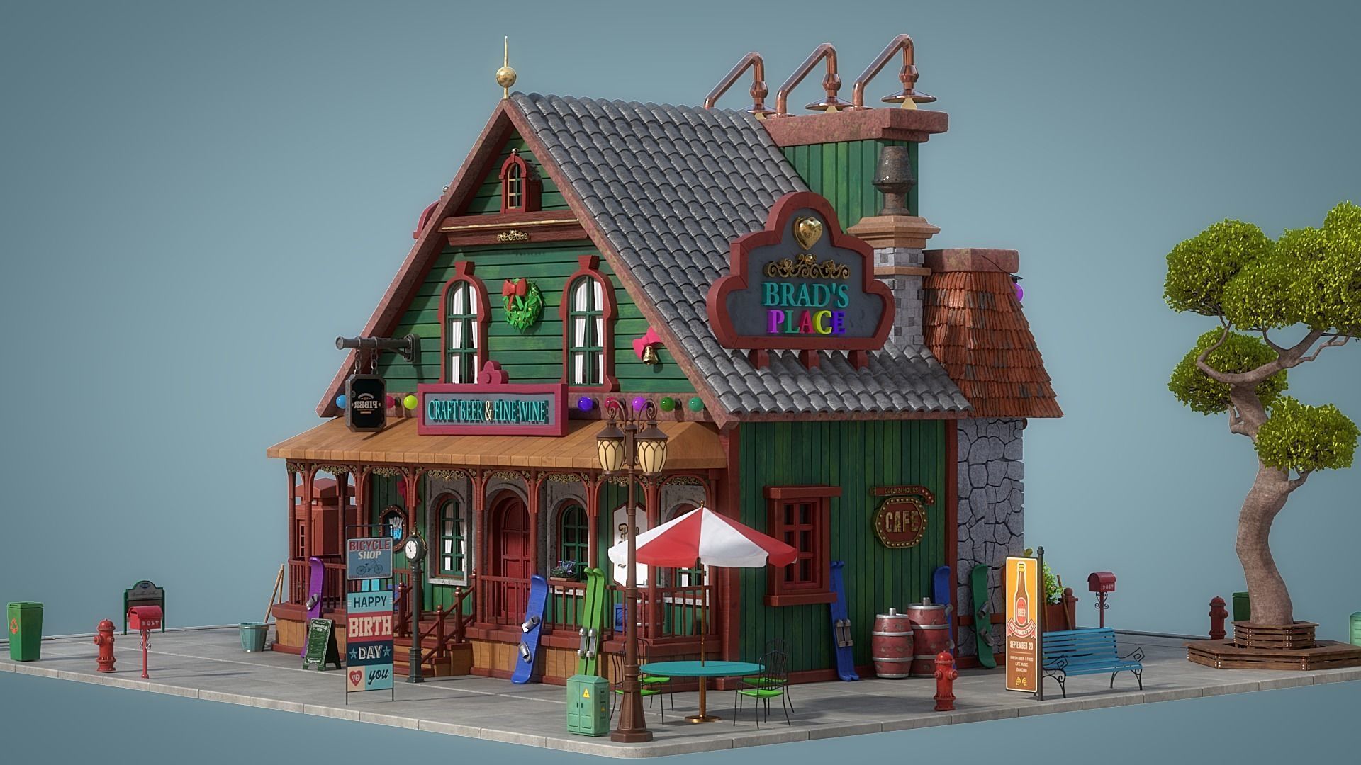 Cartoon House 22 3D model_7