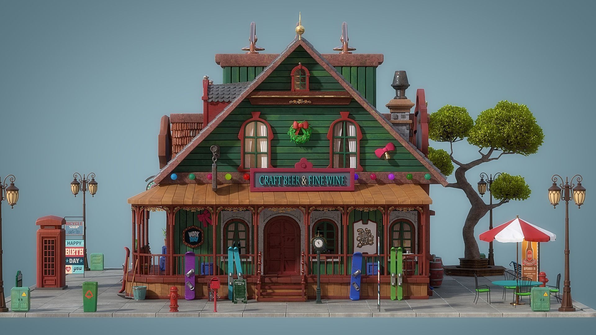 Cartoon House 22 3D model_6