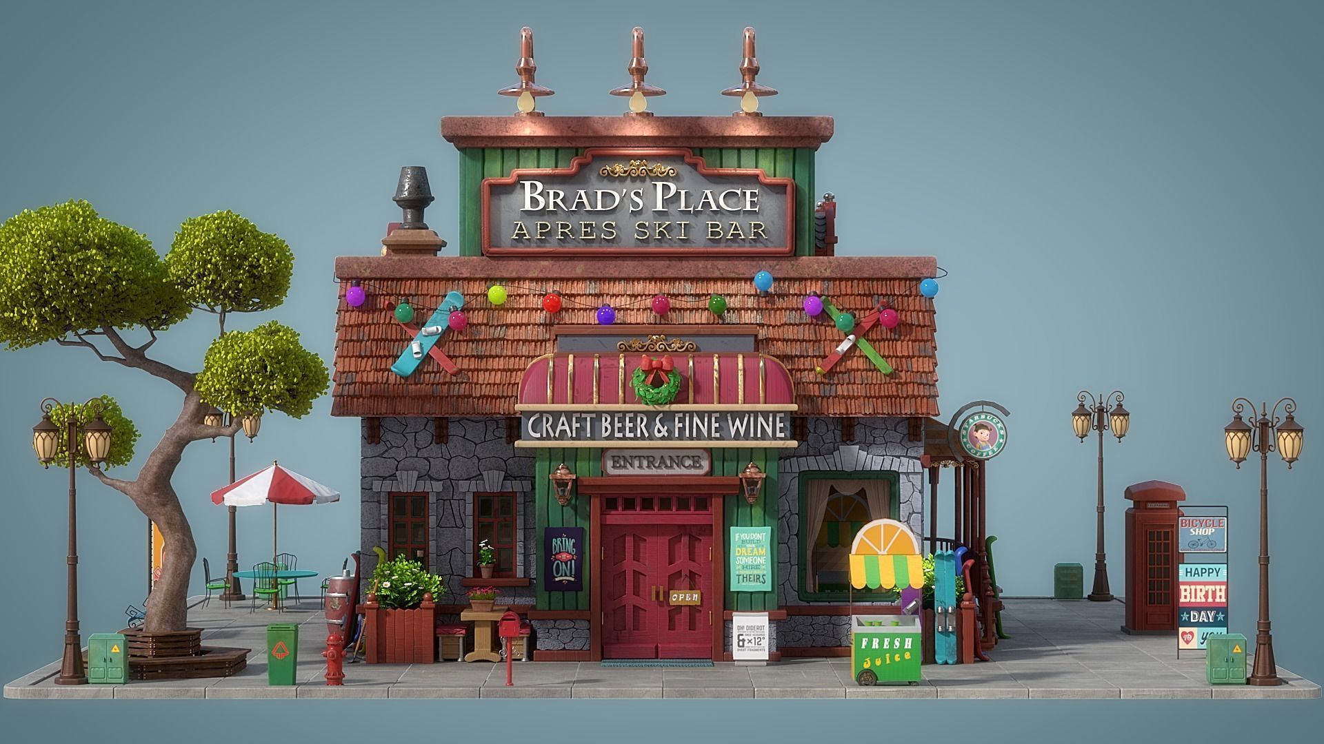 Cartoon House 22 3D model_2