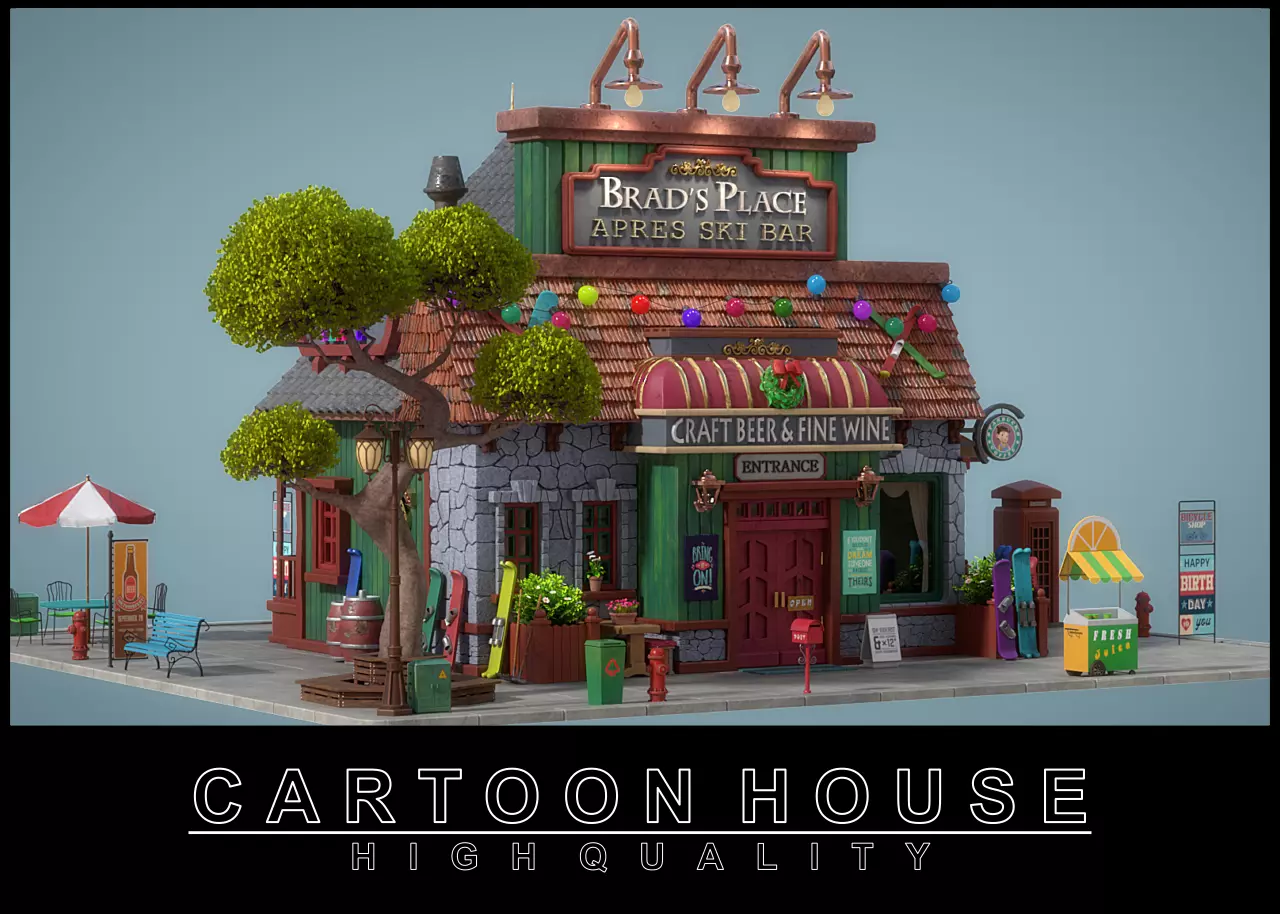 Cartoon House 22 3D model_0