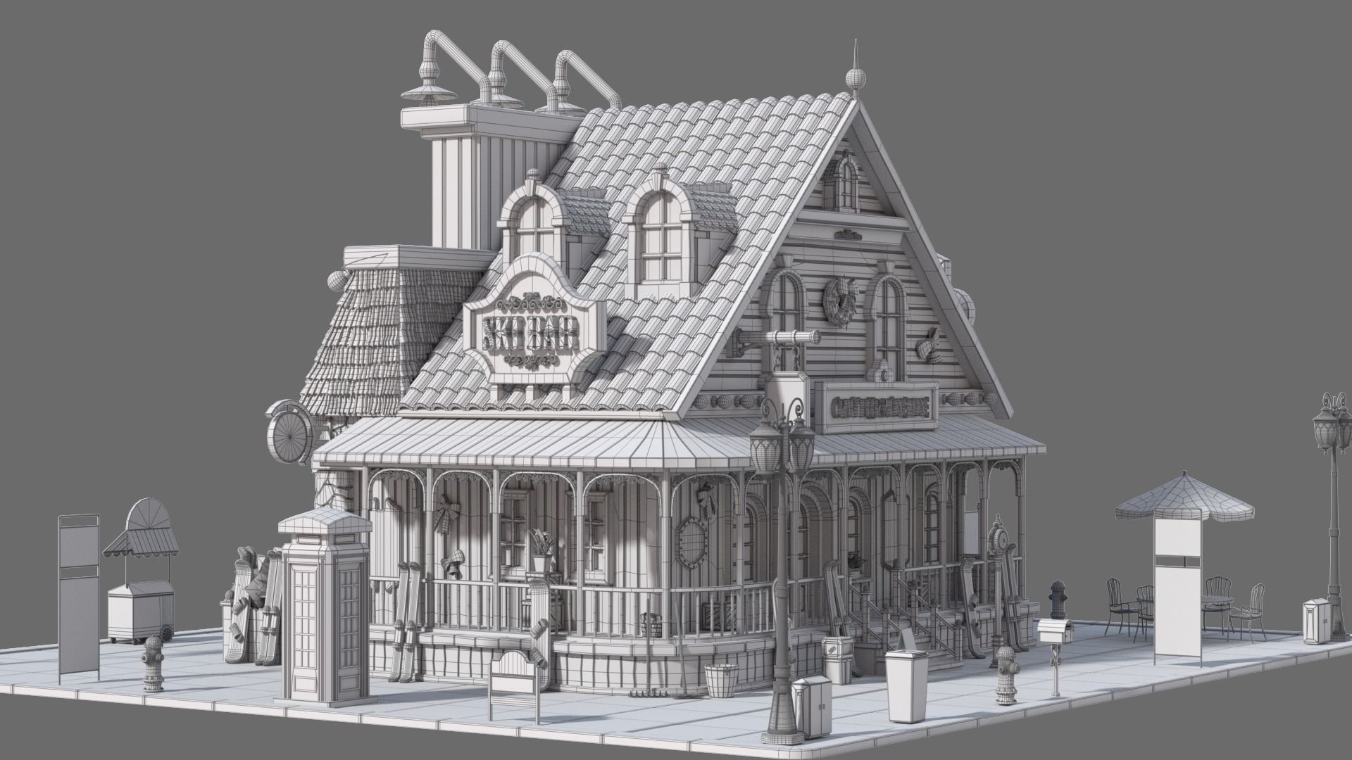 Cartoon House 22 3D model_13