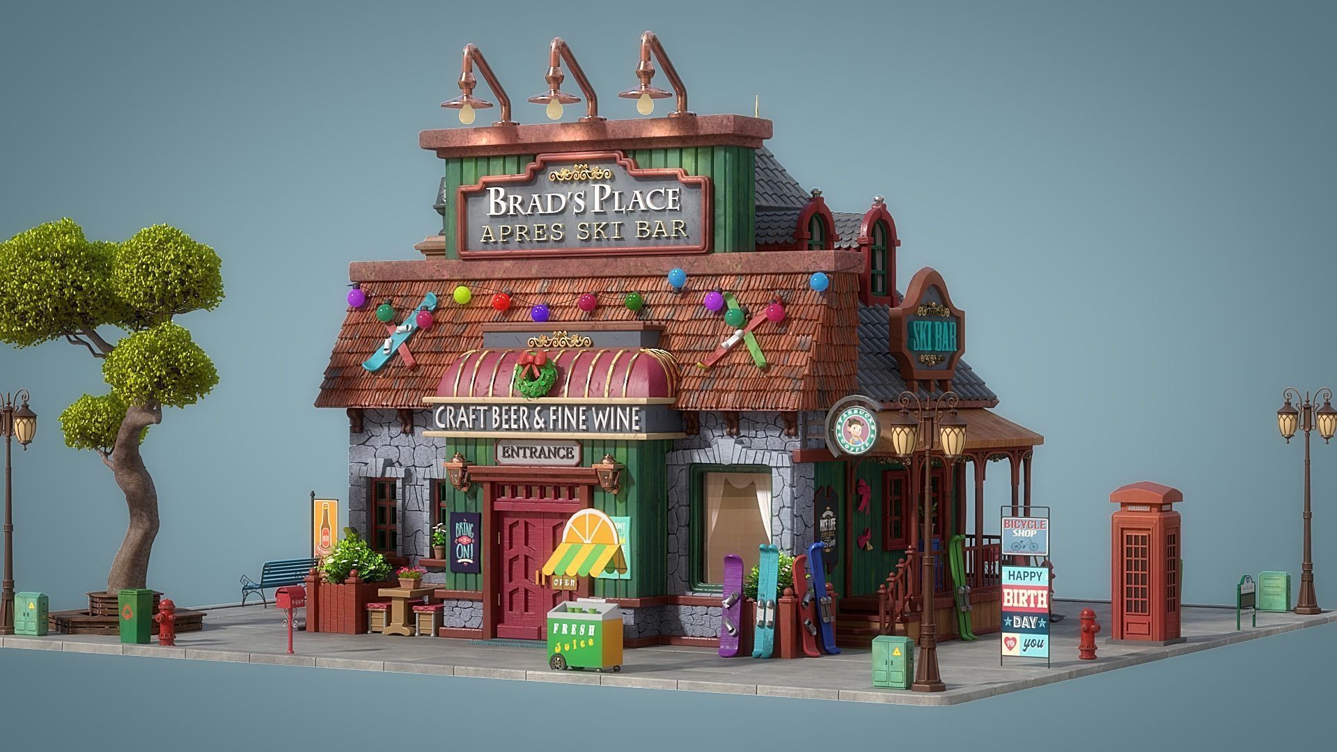 Cartoon House 22 3D model_3