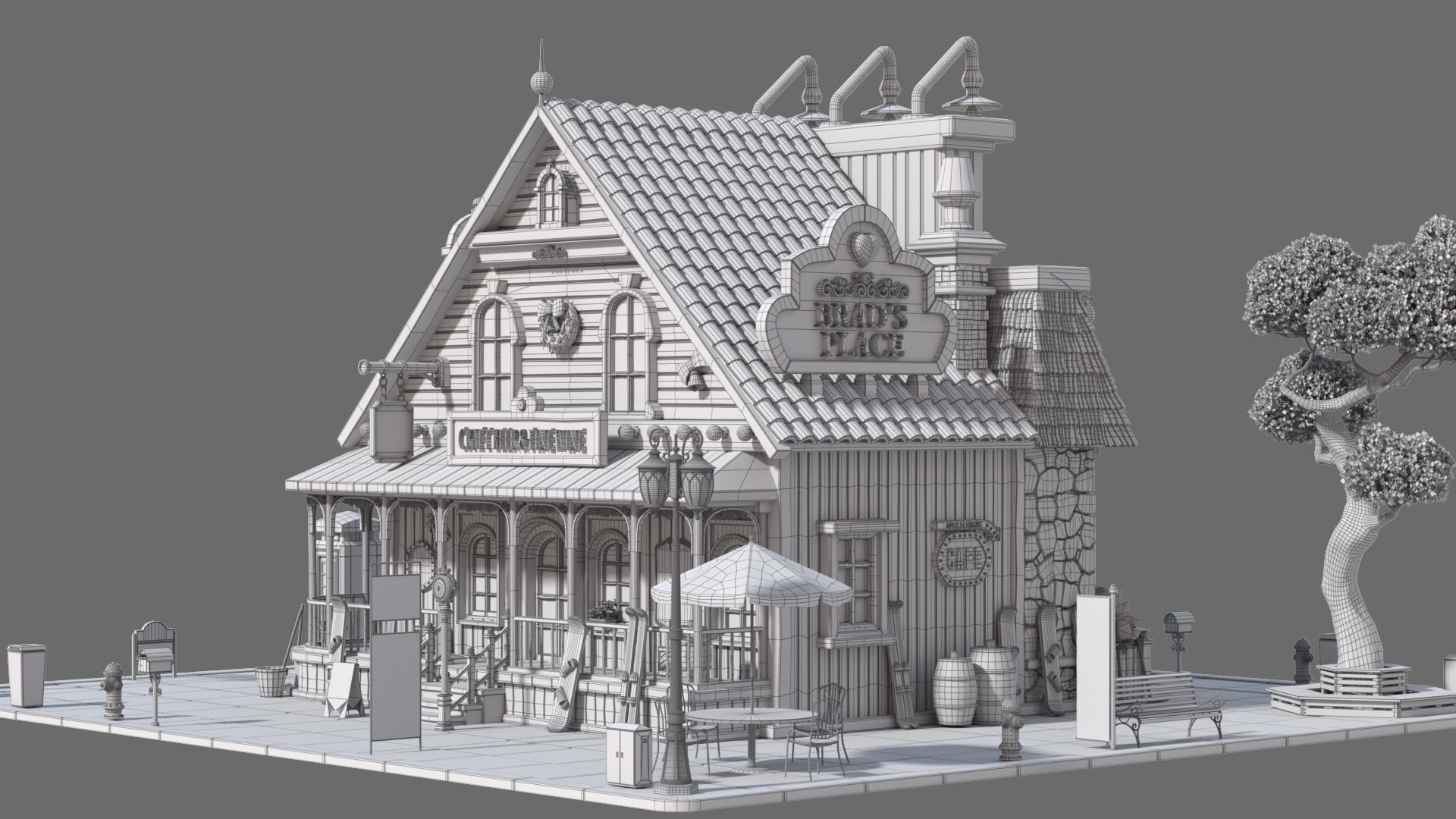 Cartoon House 22 3D model_15