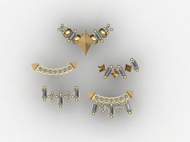 Piercing Diamond Setting 5 pieces 3D print model_2