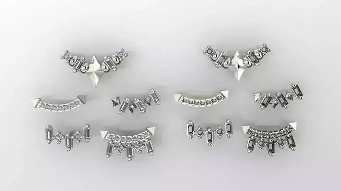 Piercing Diamond Setting 5 pieces 3D print model