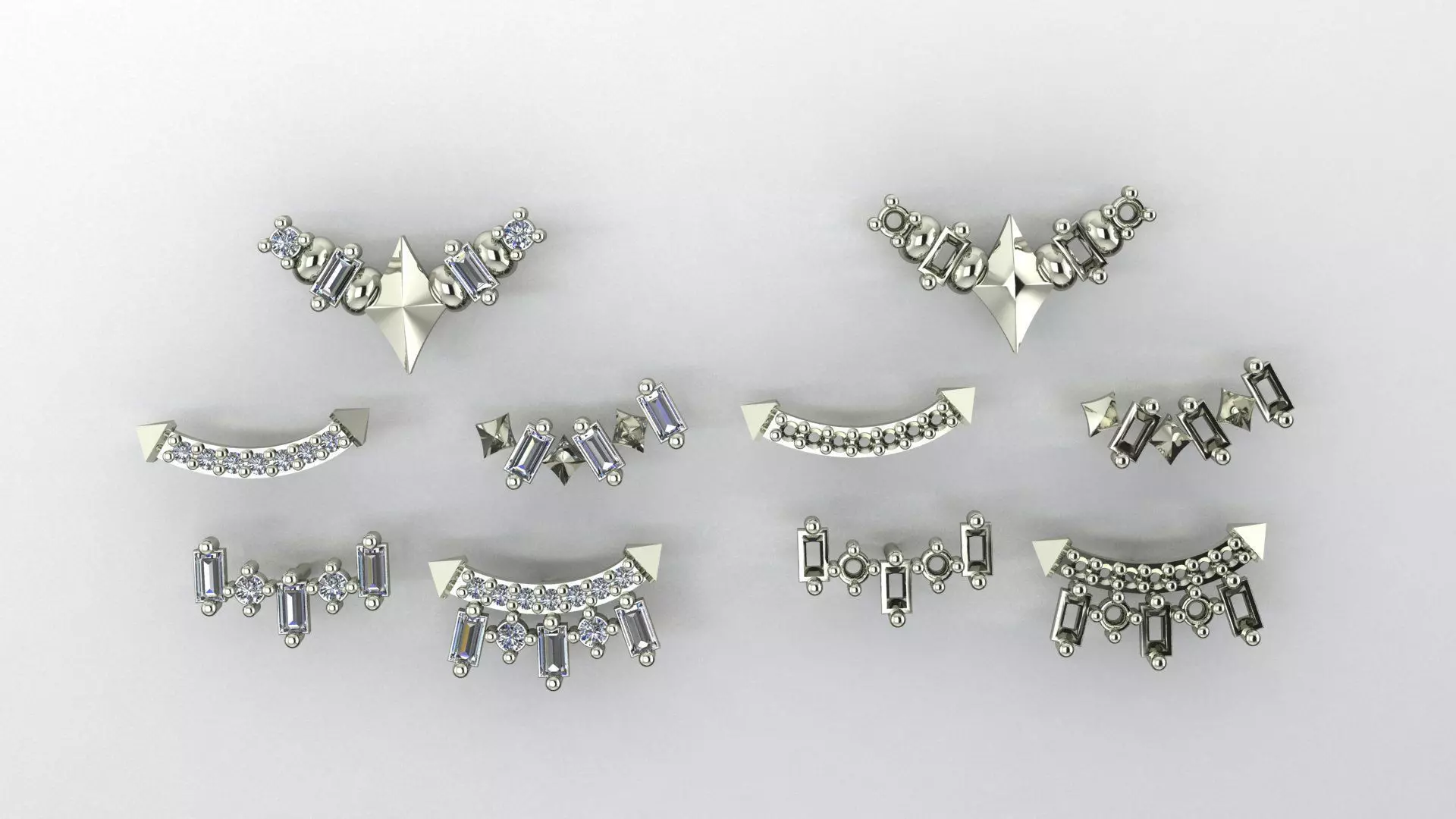 Piercing Diamond Setting 5 pieces 3D print model_0