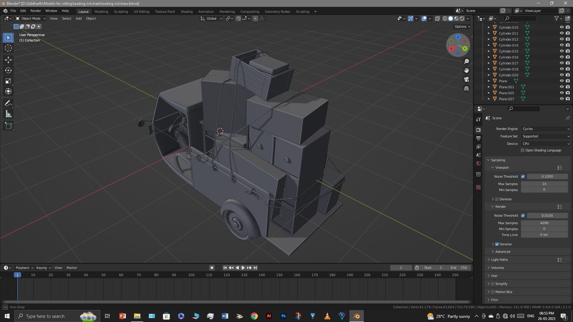Rickshaw 3D model_19