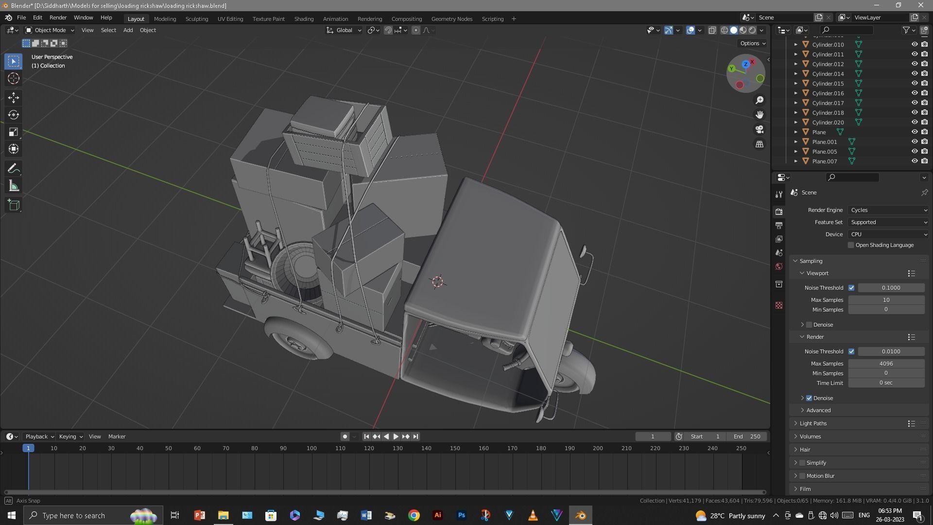 Rickshaw 3D model_29
