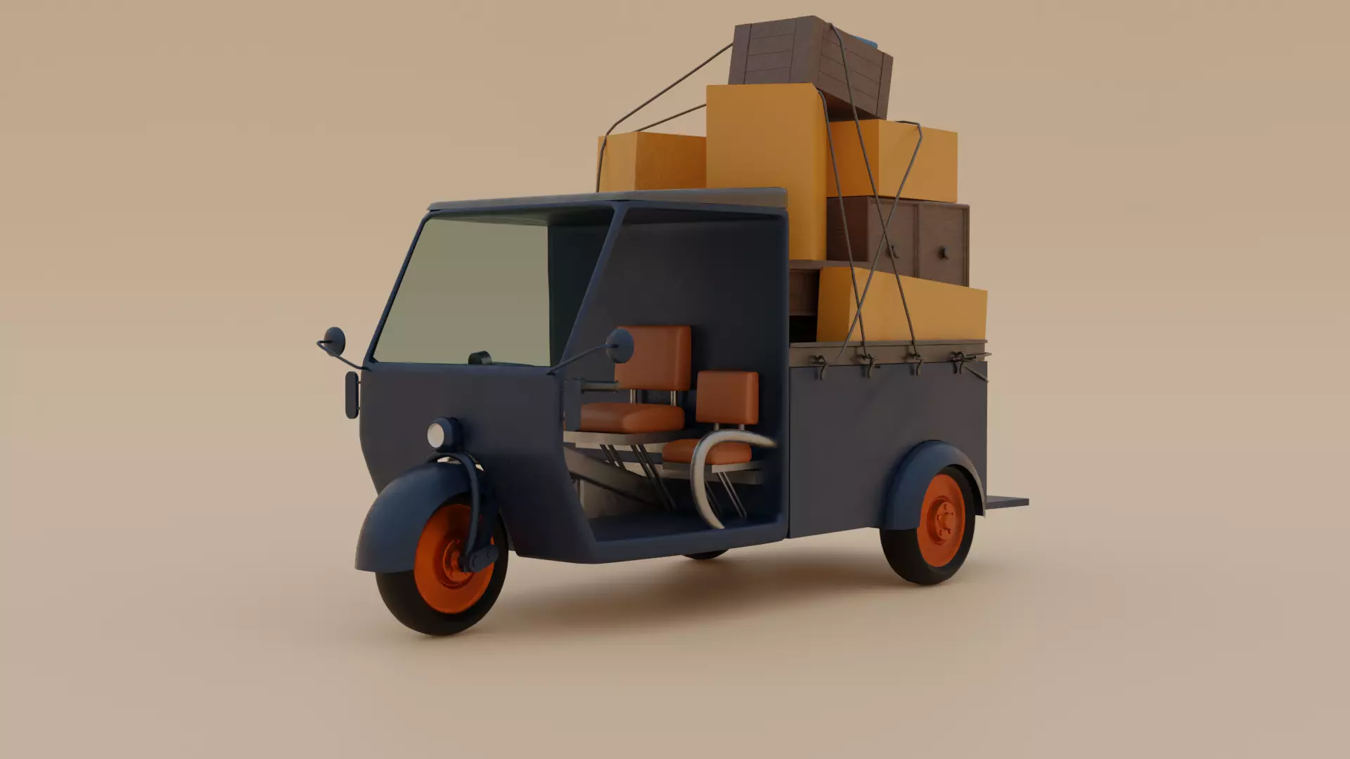Rickshaw 3D model_0