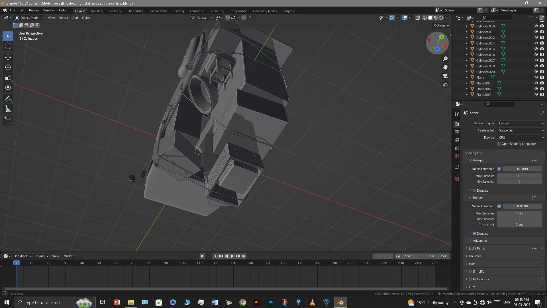 Rickshaw 3D model_21