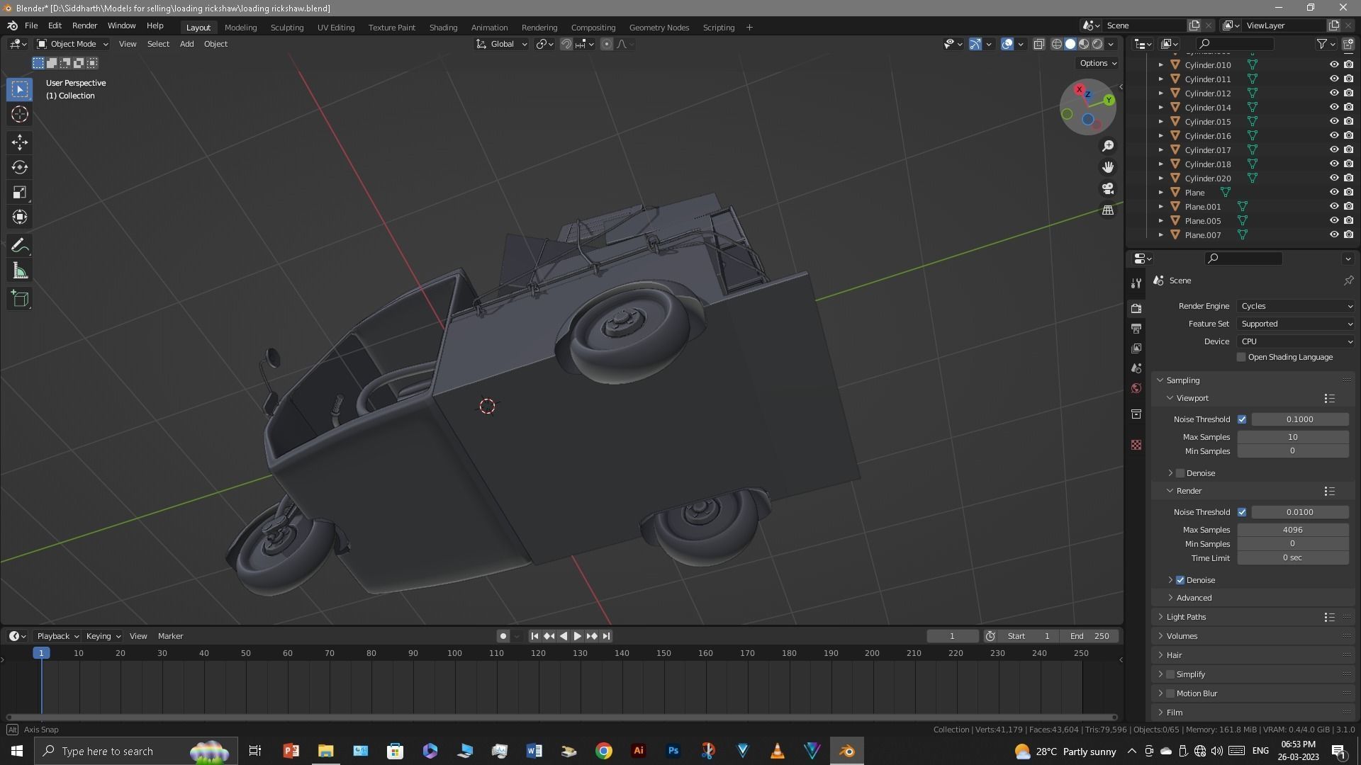 Rickshaw 3D model_14