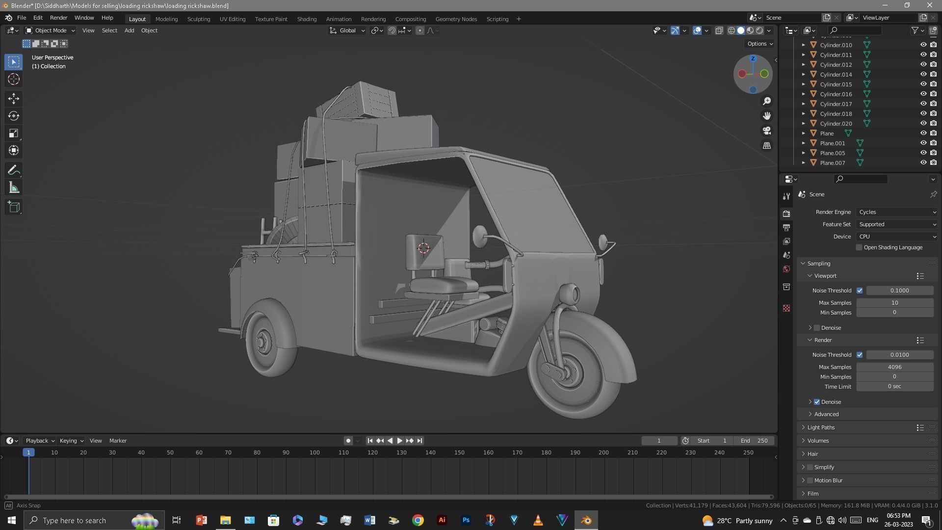 Rickshaw 3D model_16