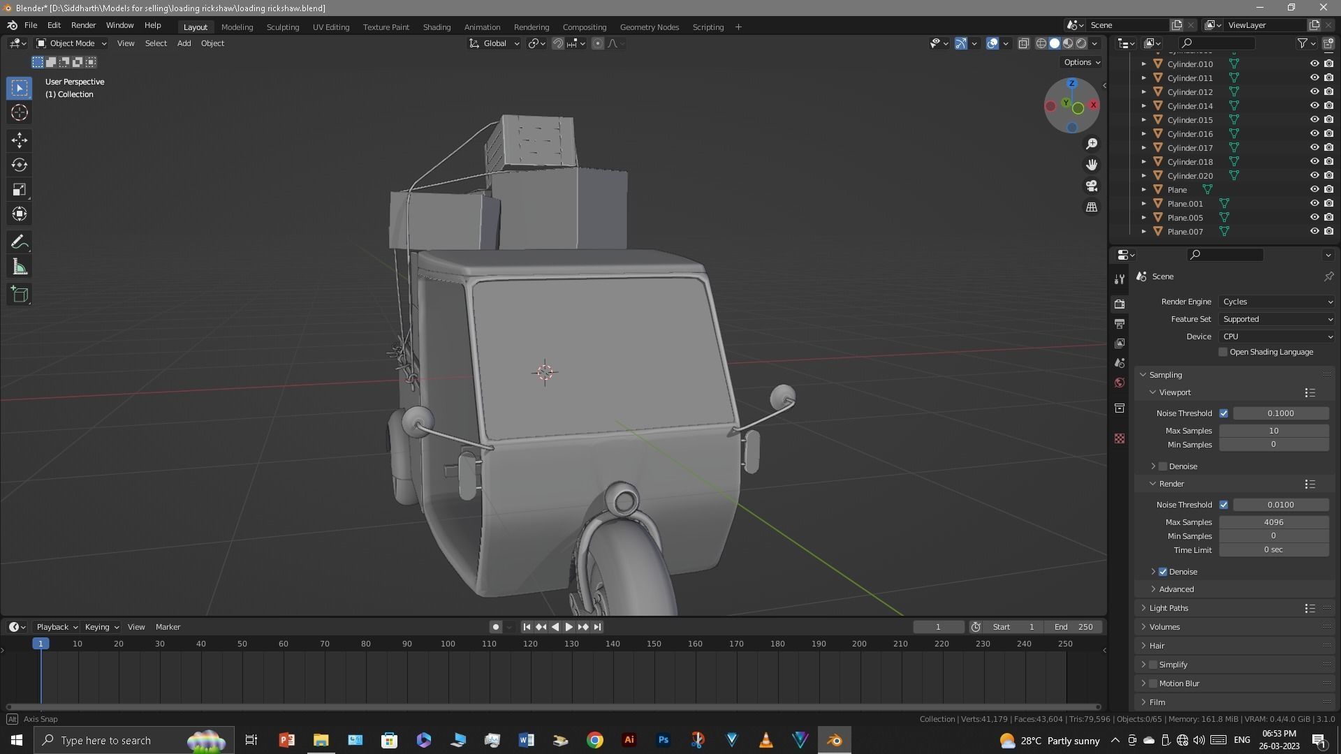Rickshaw 3D model_17