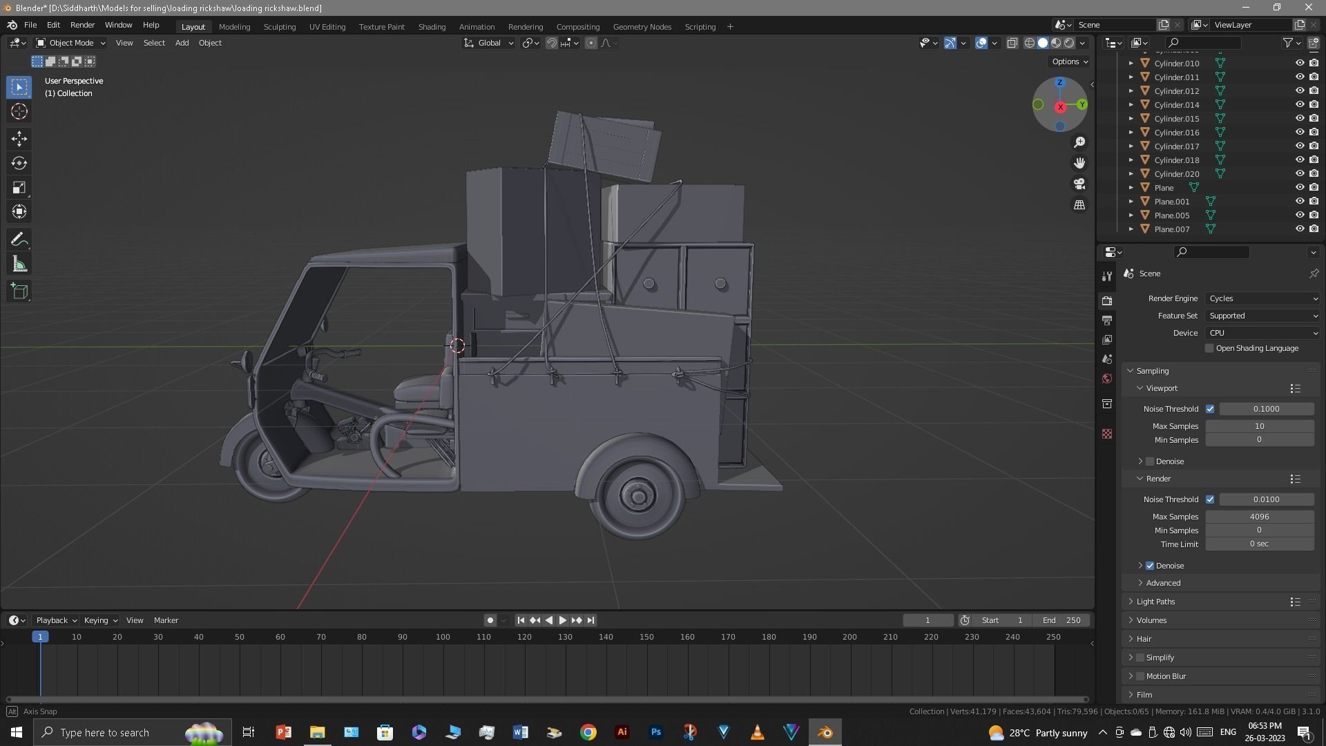 Rickshaw 3D model_9