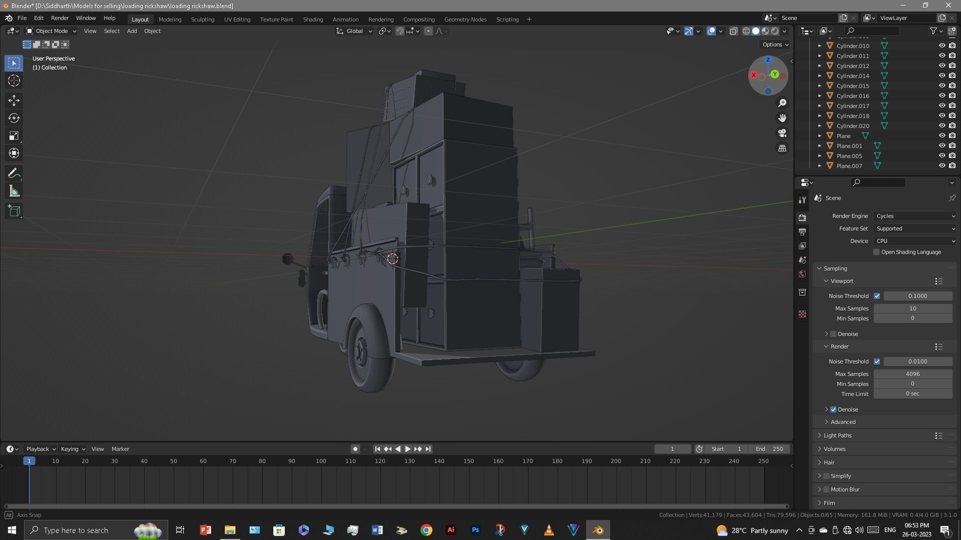 Rickshaw 3D model_8