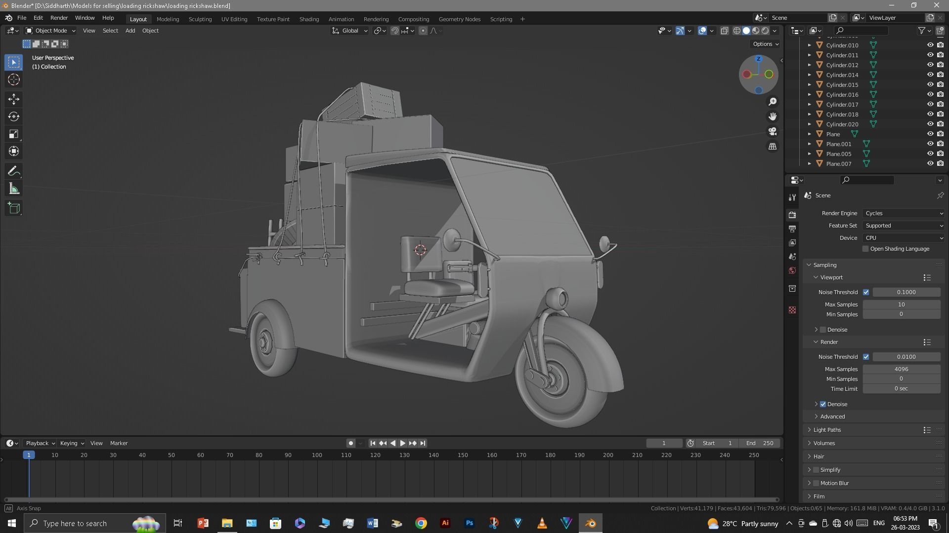 Rickshaw 3D model_5