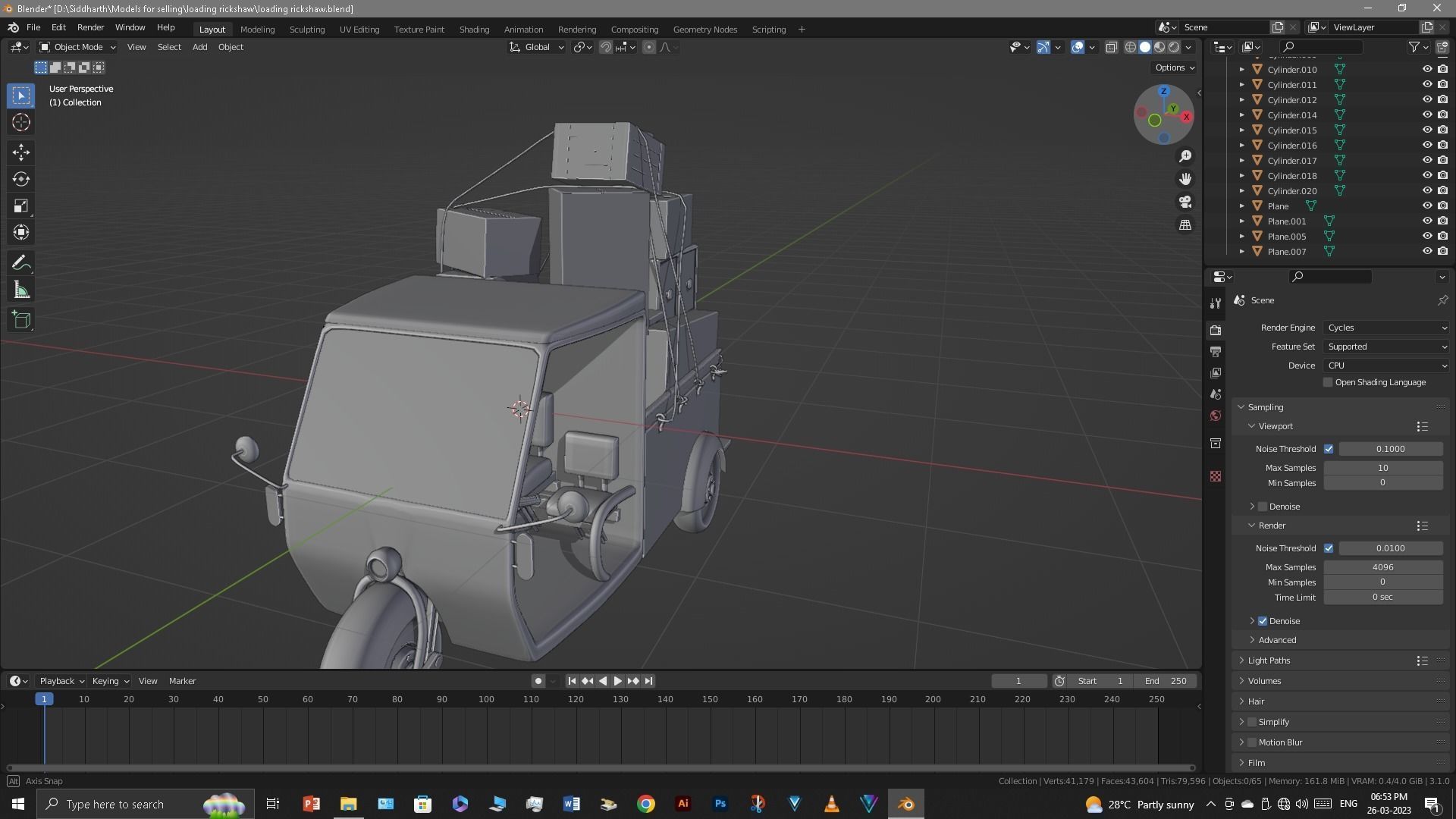 Rickshaw 3D model_10
