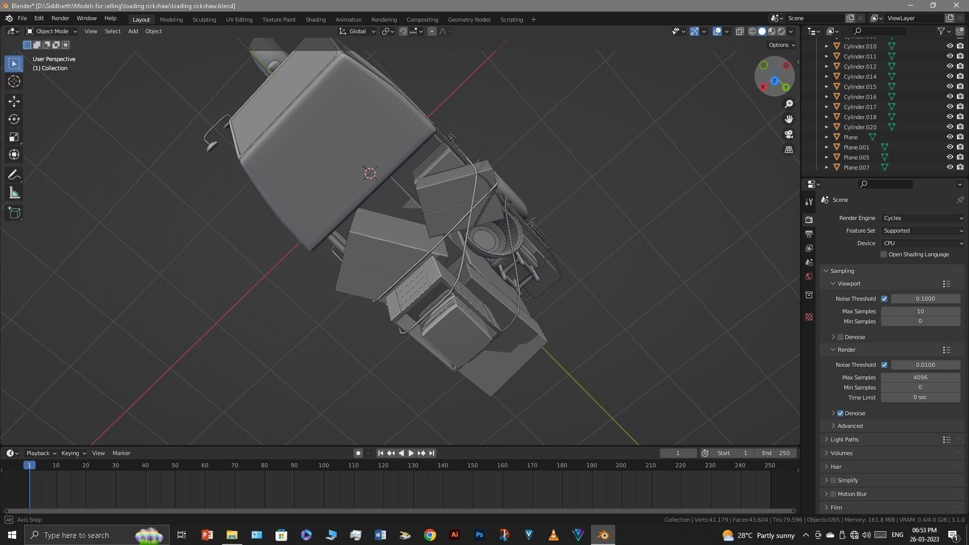 Rickshaw 3D model_20