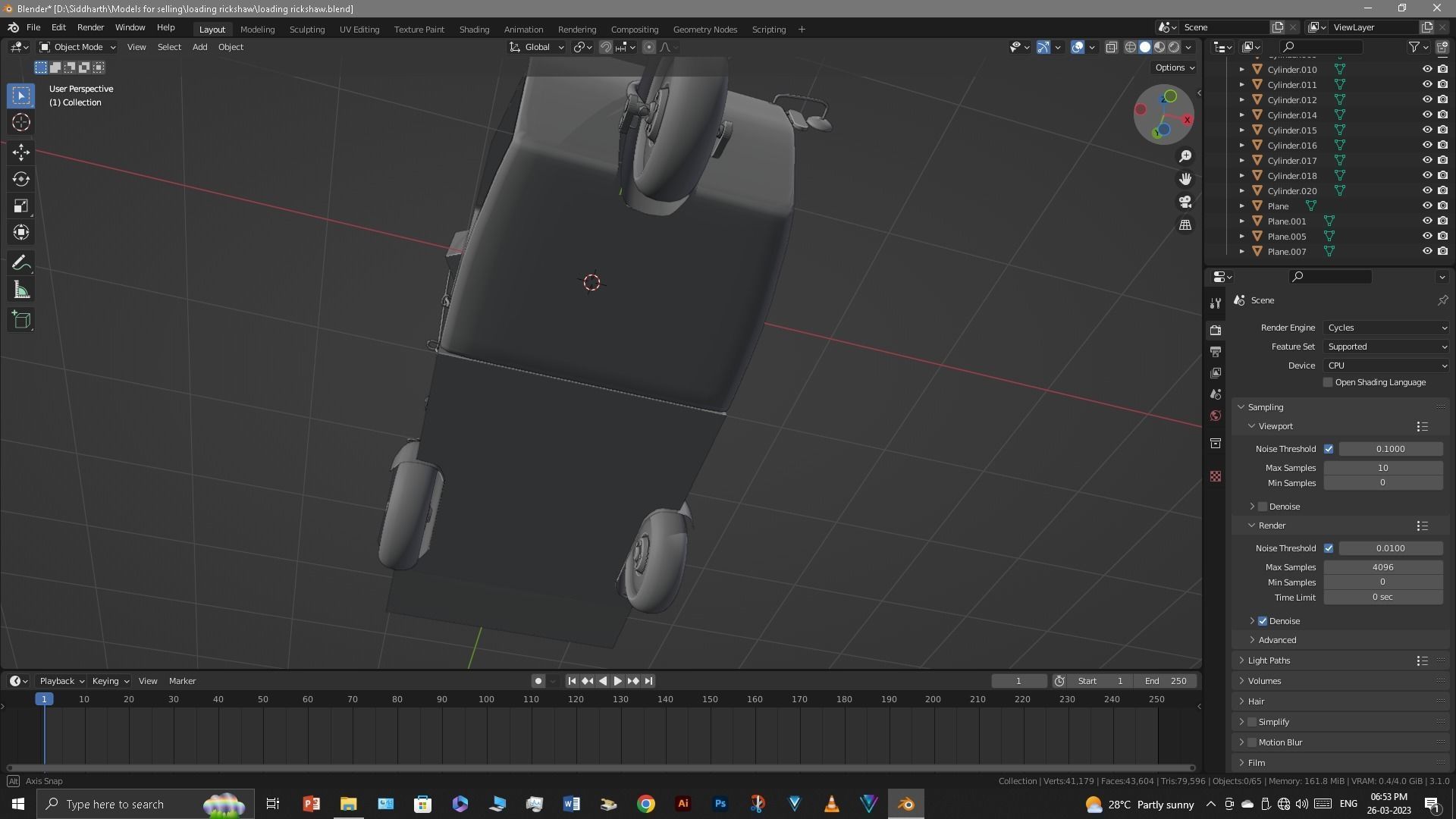 Rickshaw 3D model_12