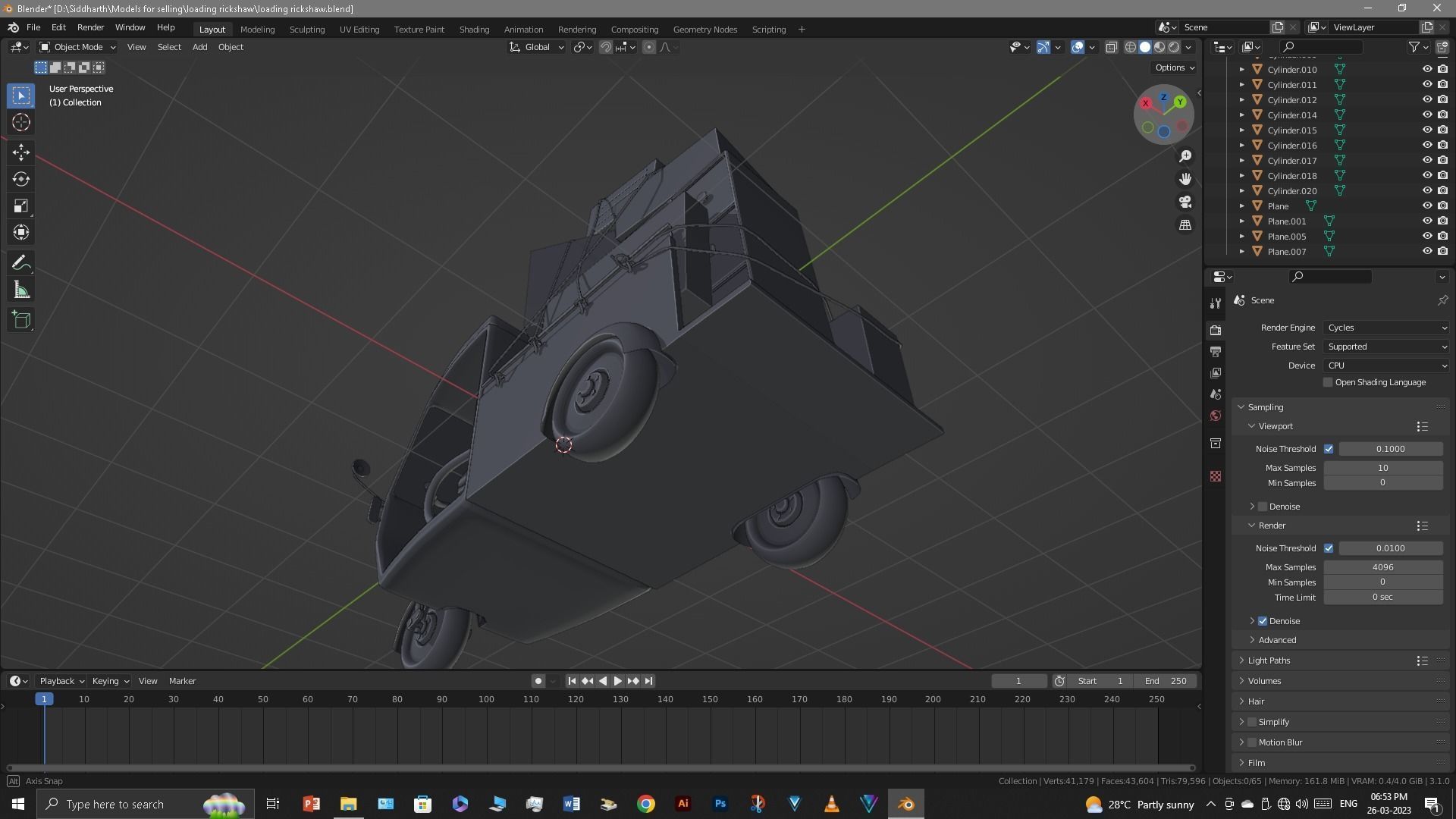 Rickshaw 3D model_25