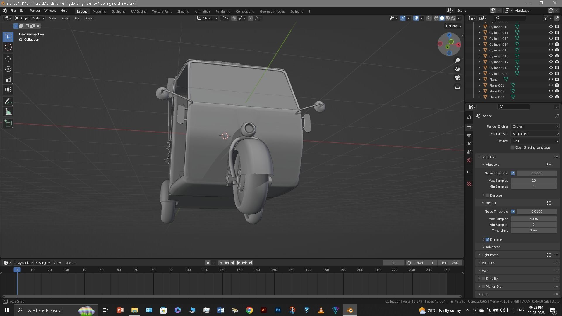 Rickshaw 3D model_11