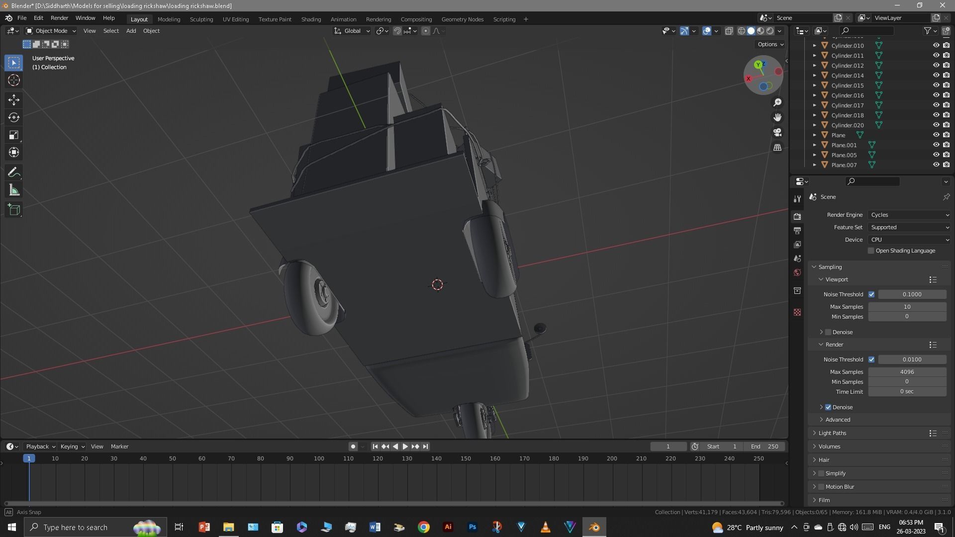 Rickshaw 3D model_15