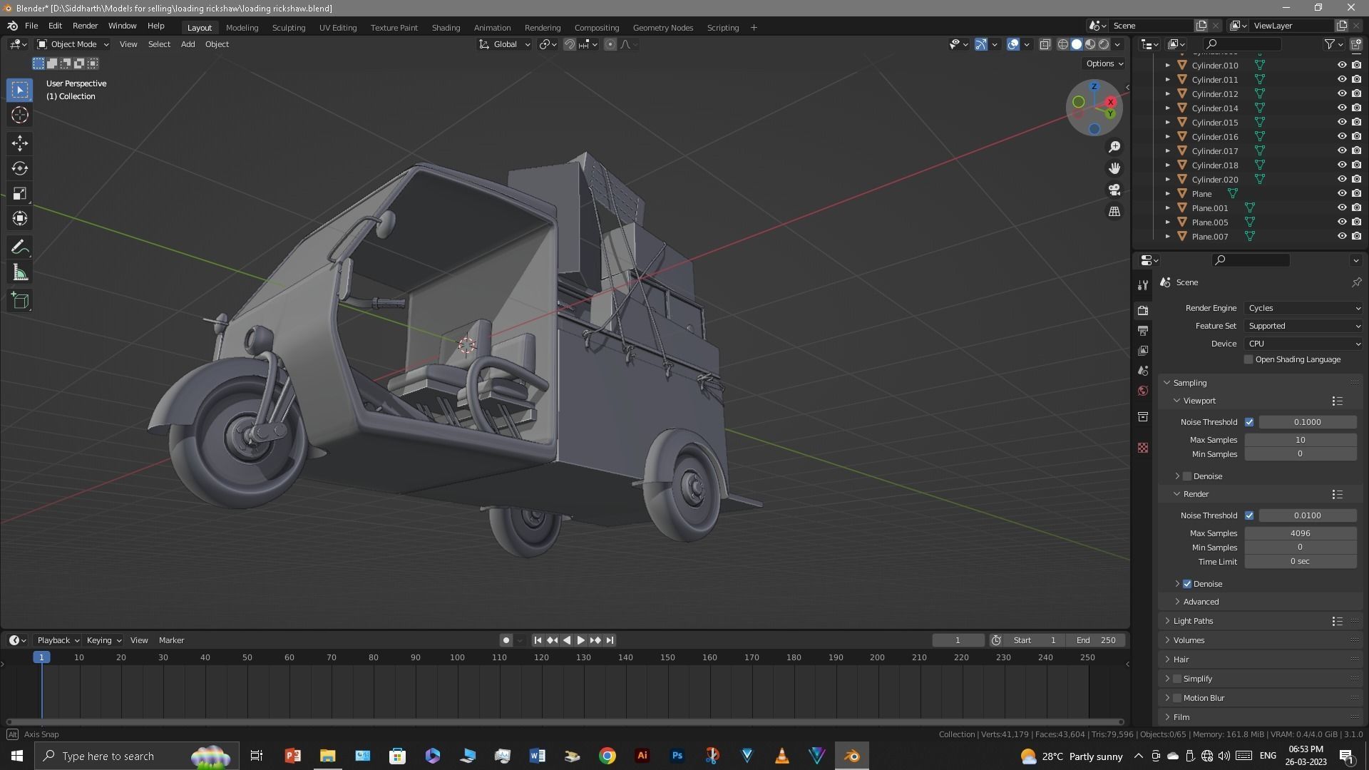 Rickshaw 3D model_26