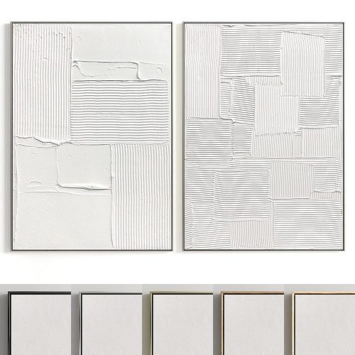 Plaster Two Photo Frame 123 Low-poly 3D model