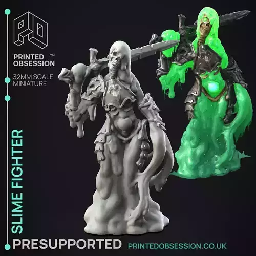 Slime Fighter - Humanoid Slime -  PRESUPPORTED - 32mm scale 3D print model