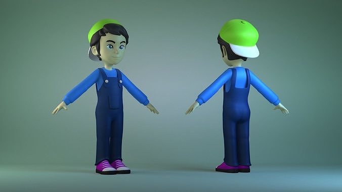 cartoon boy character family child role young human 3D model