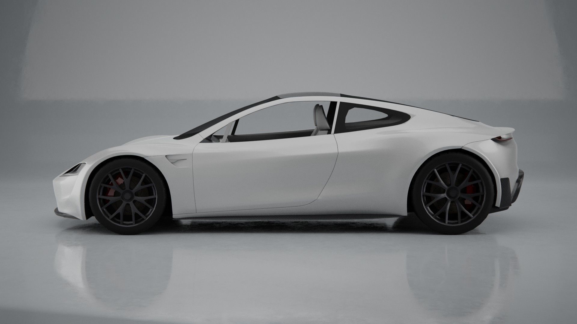 Tesla Roadster Low-poly 3D model_2