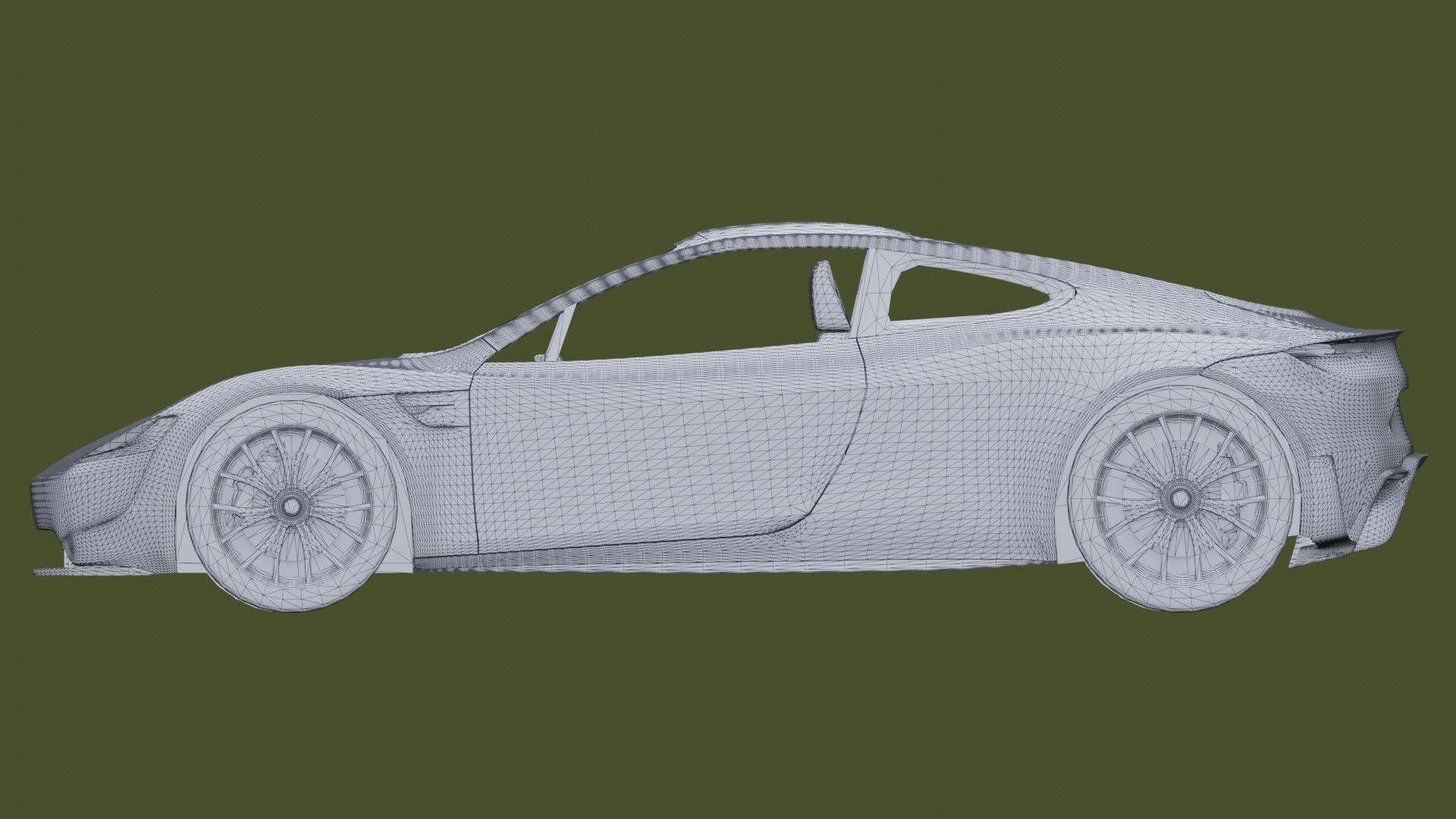 Tesla Roadster Low-poly 3D model_8
